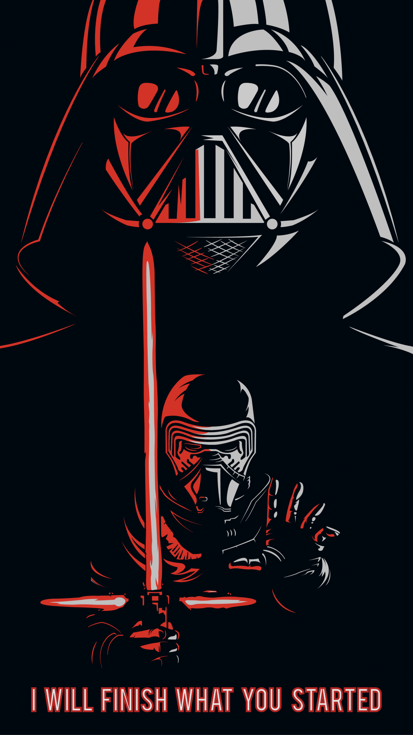 1440x2560 Kylo Ren 4K Wallpaper, Darth Vader, Black Background, Popular Quotes, 5K, Black Dark