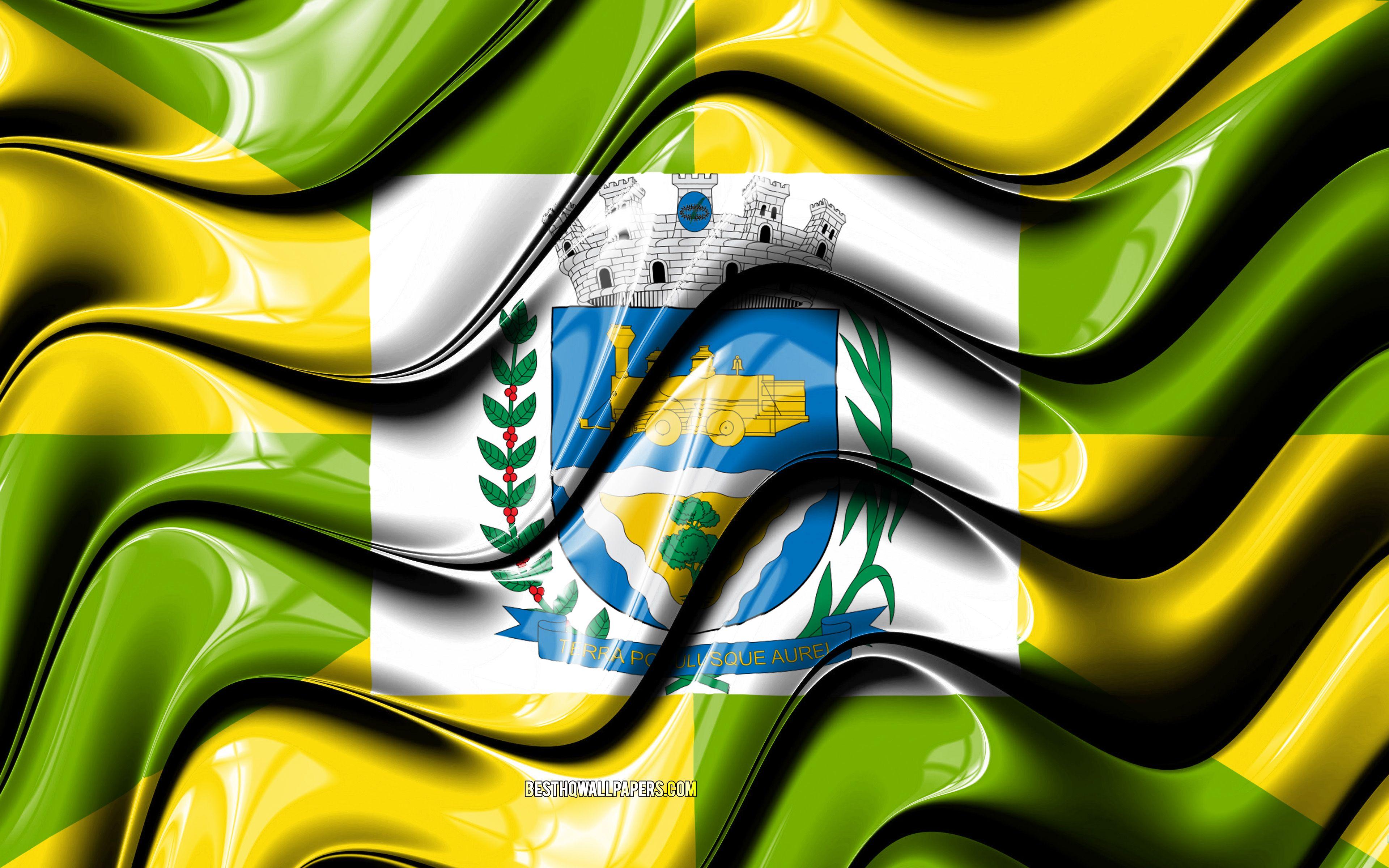 3840x2400 Download wallpaper Ourinhos Flag, 4k, Cities of Brazil, South America, Flag of Ourinhos, 3D art, Ourinhos, Brazilian cities, Ourinhos 3D flag, Brazil for desktop with resolution 3840x2400. High Quality HD picture wallpaper