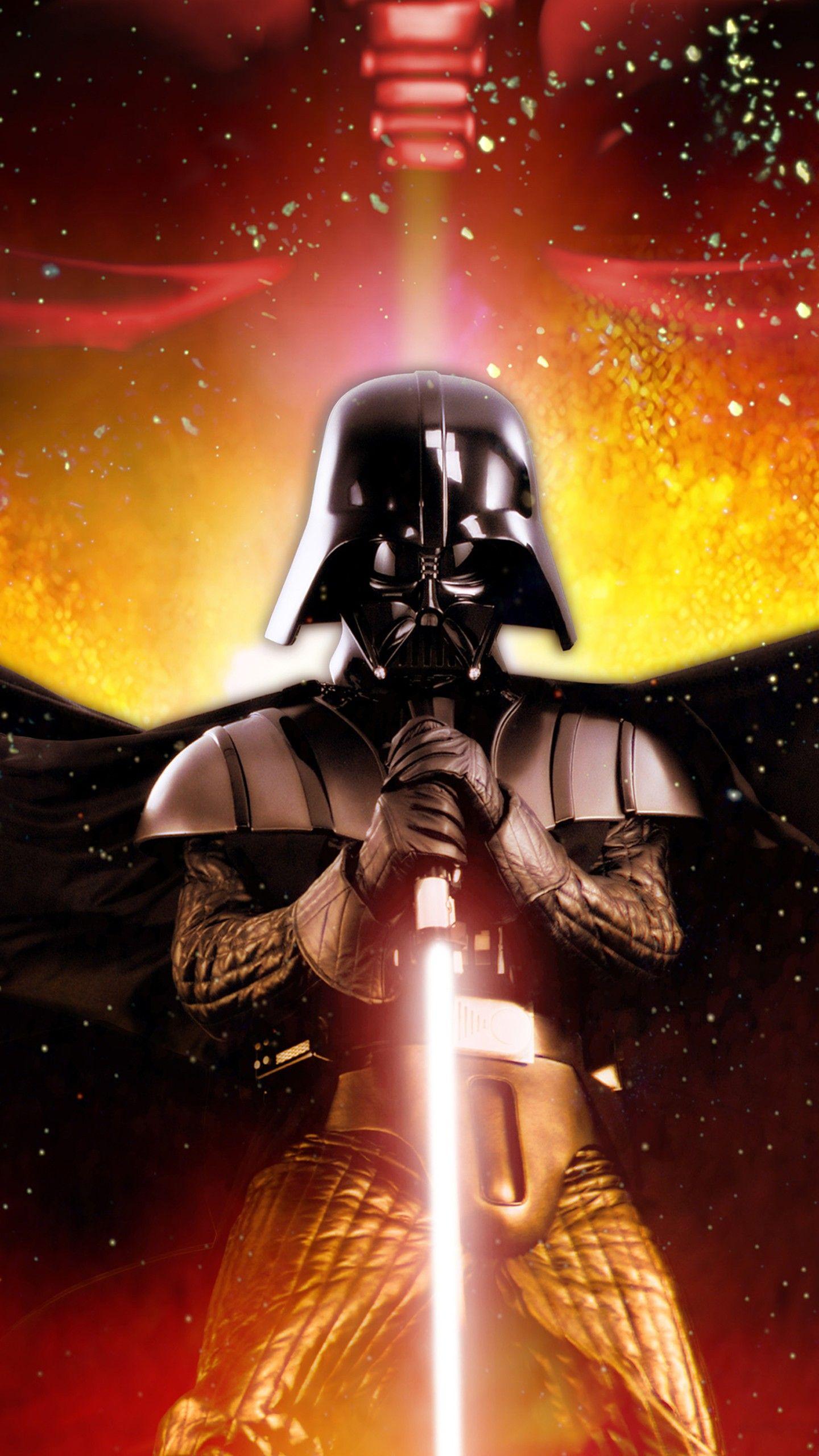 1440x2560 Darth Vader With Wings Lightsaber Sith In Light Background Star Wars 4K HD Darth Vader Wallpaper