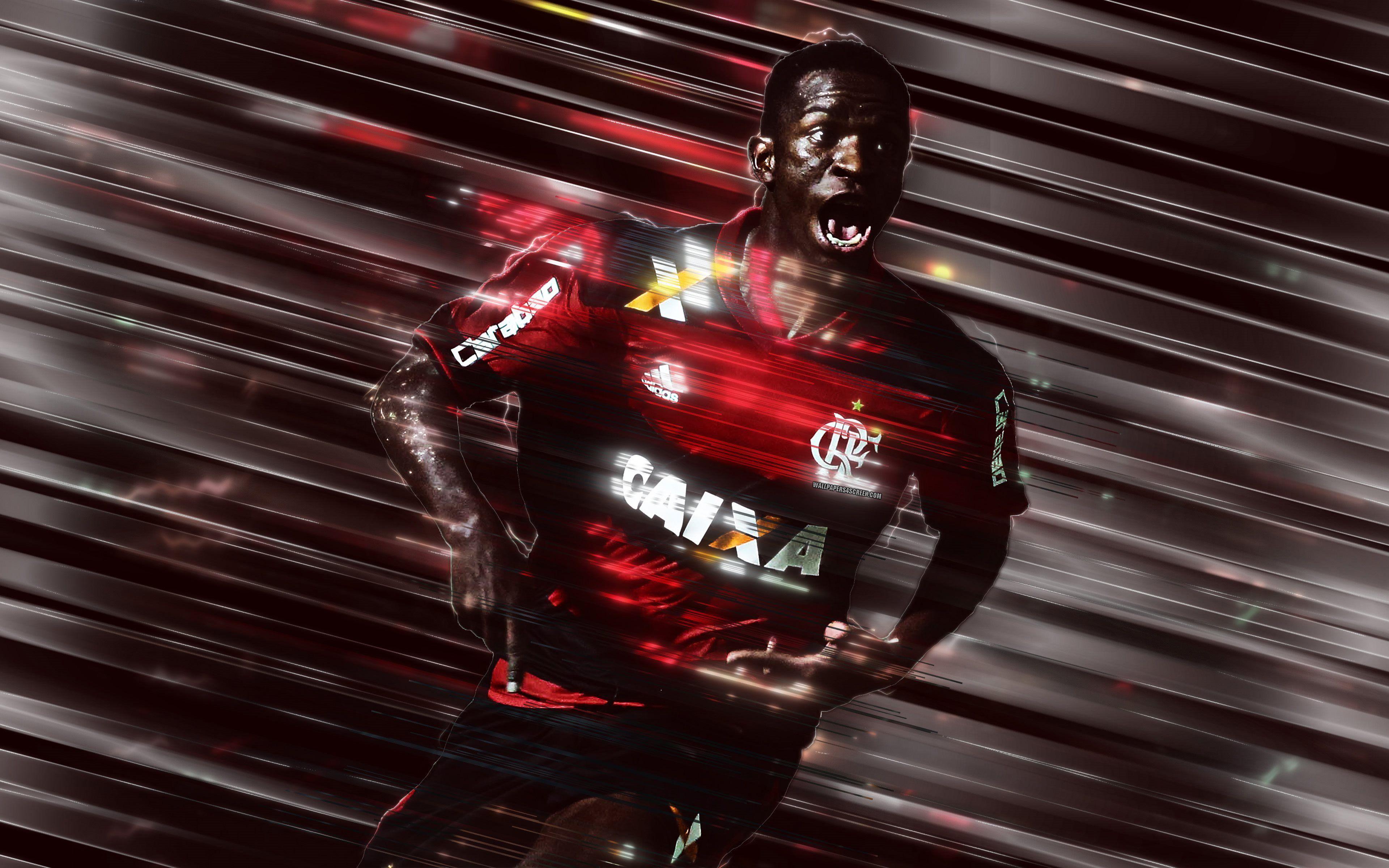 3840x2400 Download wallpaper Lincoln, Centre Forward, Clube de Regatas do Flamengo, Brazilian soccer player, striker, Flamengo, Brazil, art, portrait, Lincoln Correa dos Santos for desktop with resolution 3840x2400. High Quality HD picture wallpaper