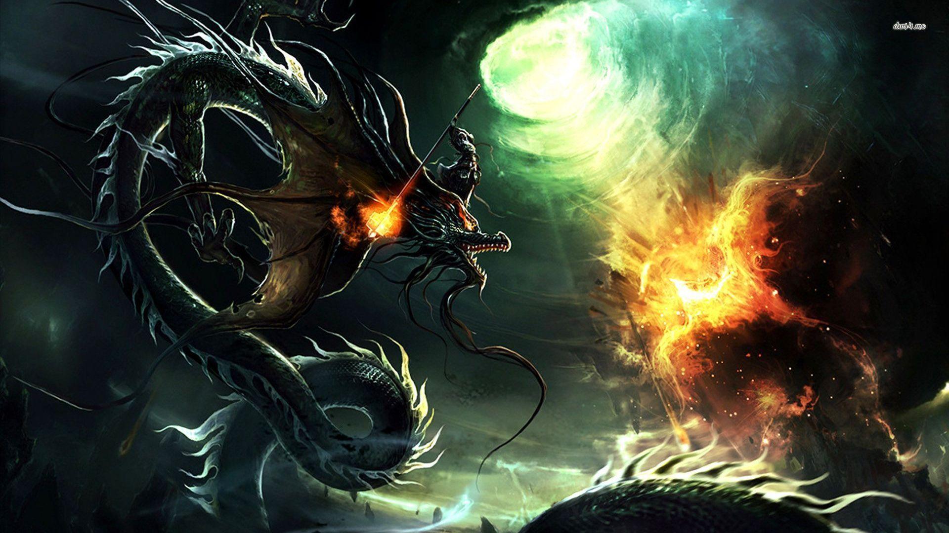 1920x1080 Dragon vs phoenix wallpaper. Wallpaper Wide HD
