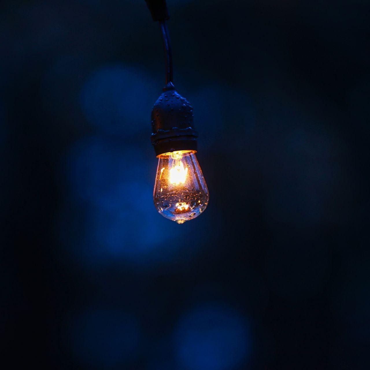 1280x1280 Download Lamp, Lighting, Drops, Dark Background Apple iPad wallpaper 1280x1280