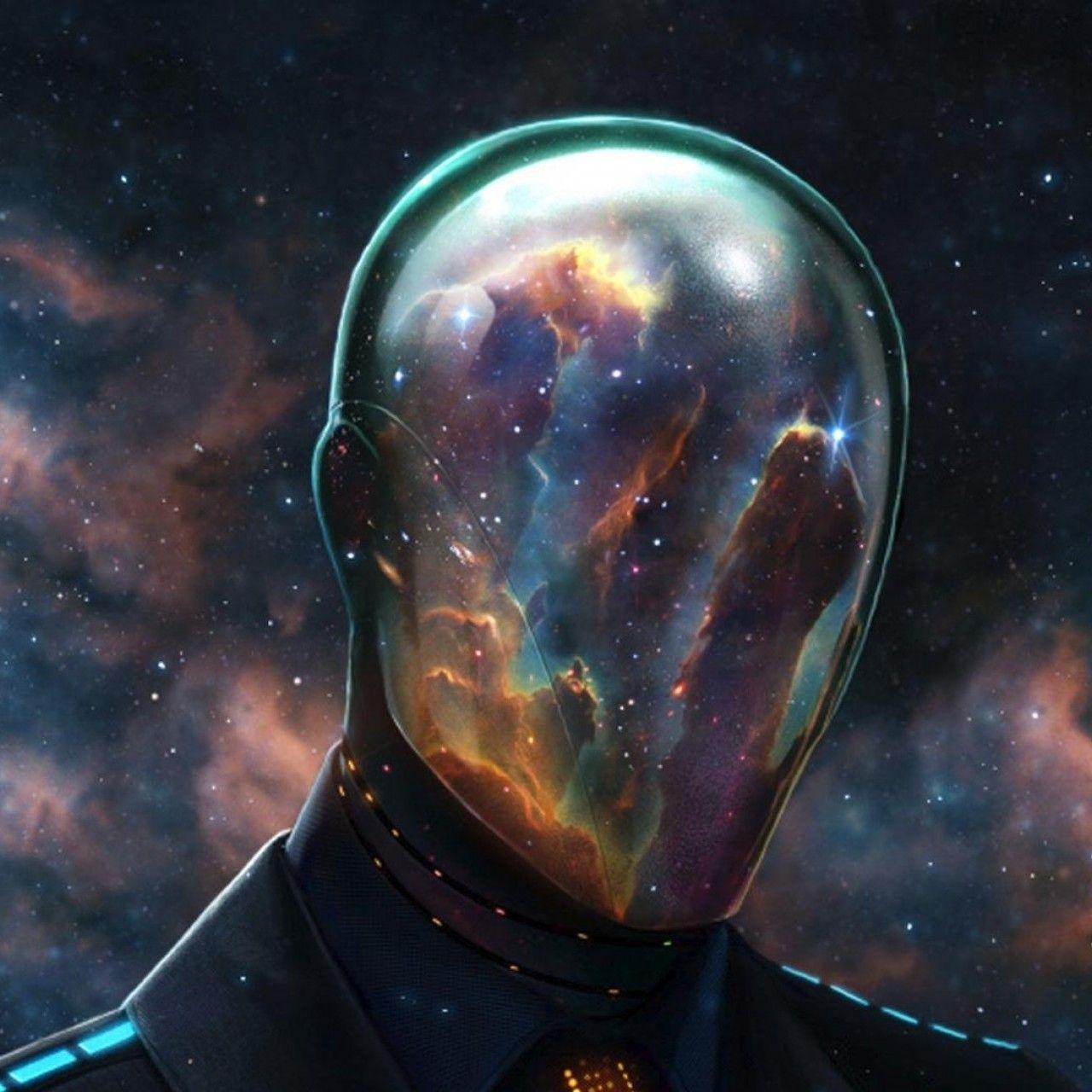 1280x1280 Dan Luvisi Last Man Standing Observable Universe masks space 1280x1280 wallpaper download. Cool HD wallpaper for desktop, mobile, wid. Fermi paradox, Nebula, Art