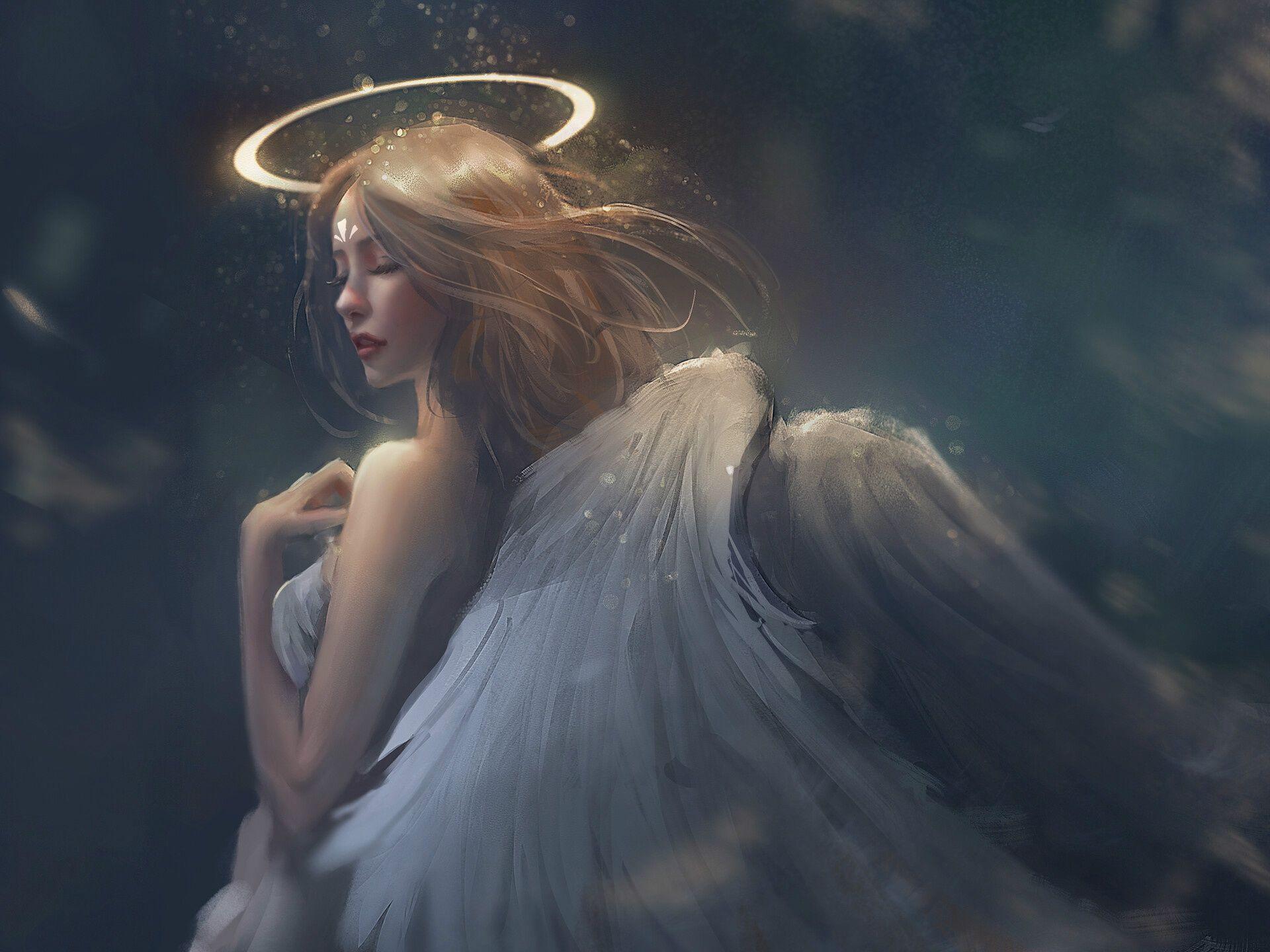 1920x1440 Desktop Wallpaper Brown haired Wings by Trung Bui 1920x1440