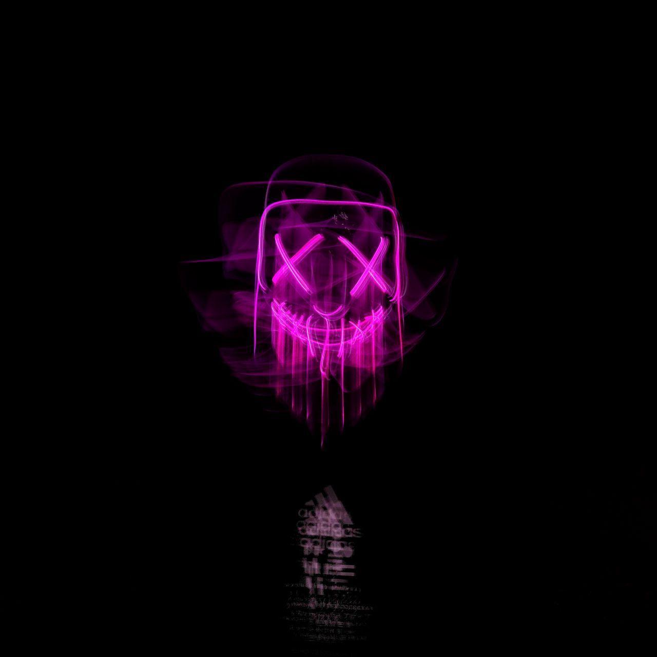 1280x1280 Download wallpaper 1280x1280 mask, neon, blur, glow, darkness ipad, ipad ipad mini for parallax HD background