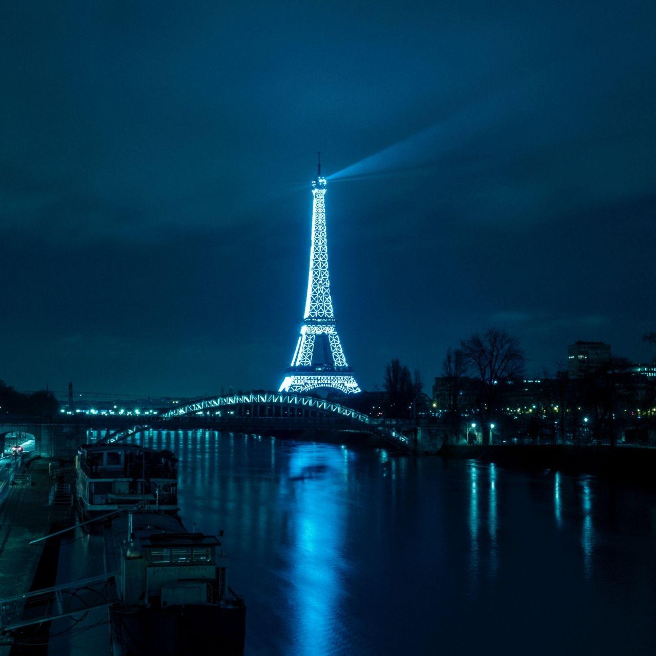 1280x1280 Download Eiffel Tower, France, Paris, 4K, 5K Apple iPad wallpaper 1280x1280