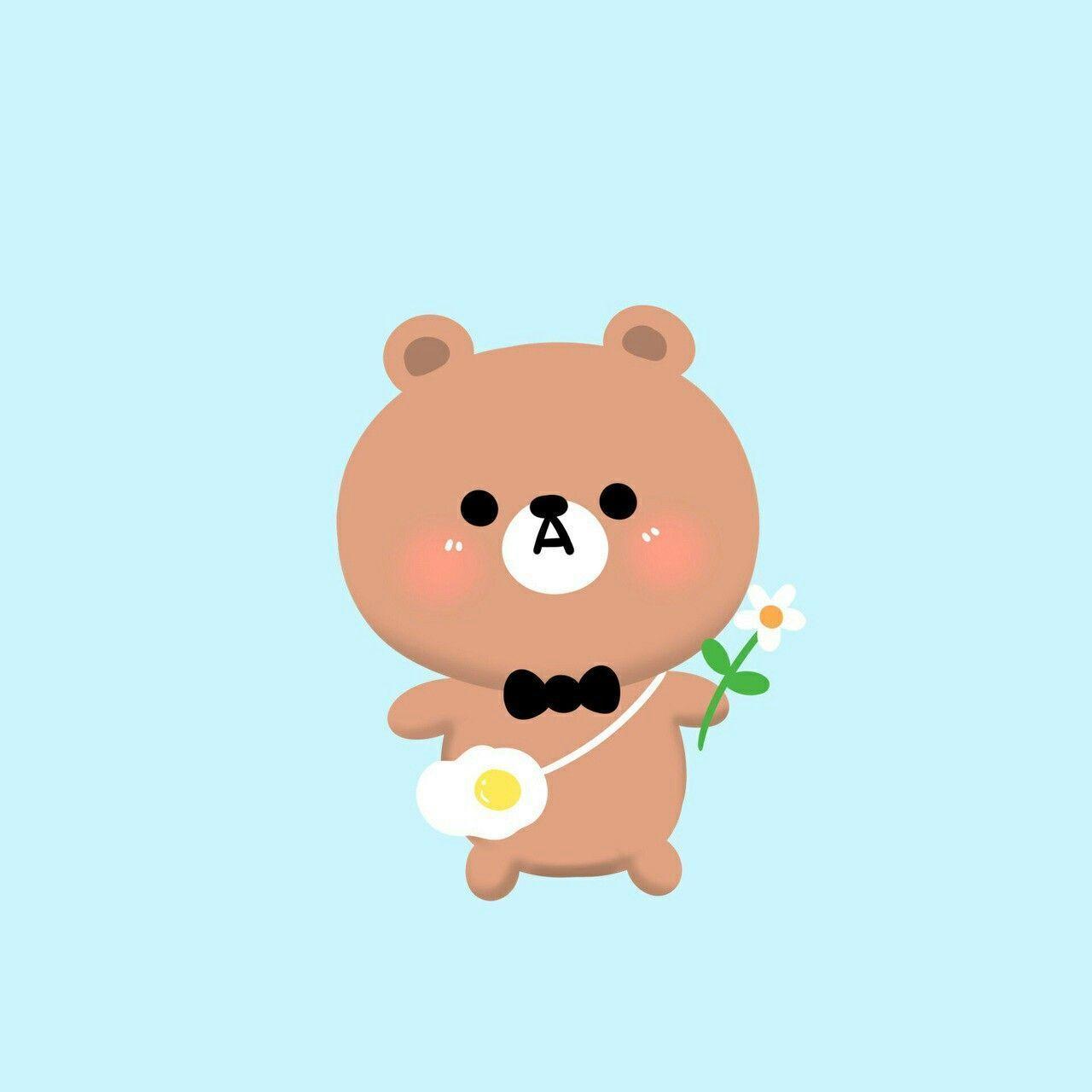 1280x1280 hình đôi. Chibi, Kawaii. Bear wallpaper, Cute drawings, Kawaii