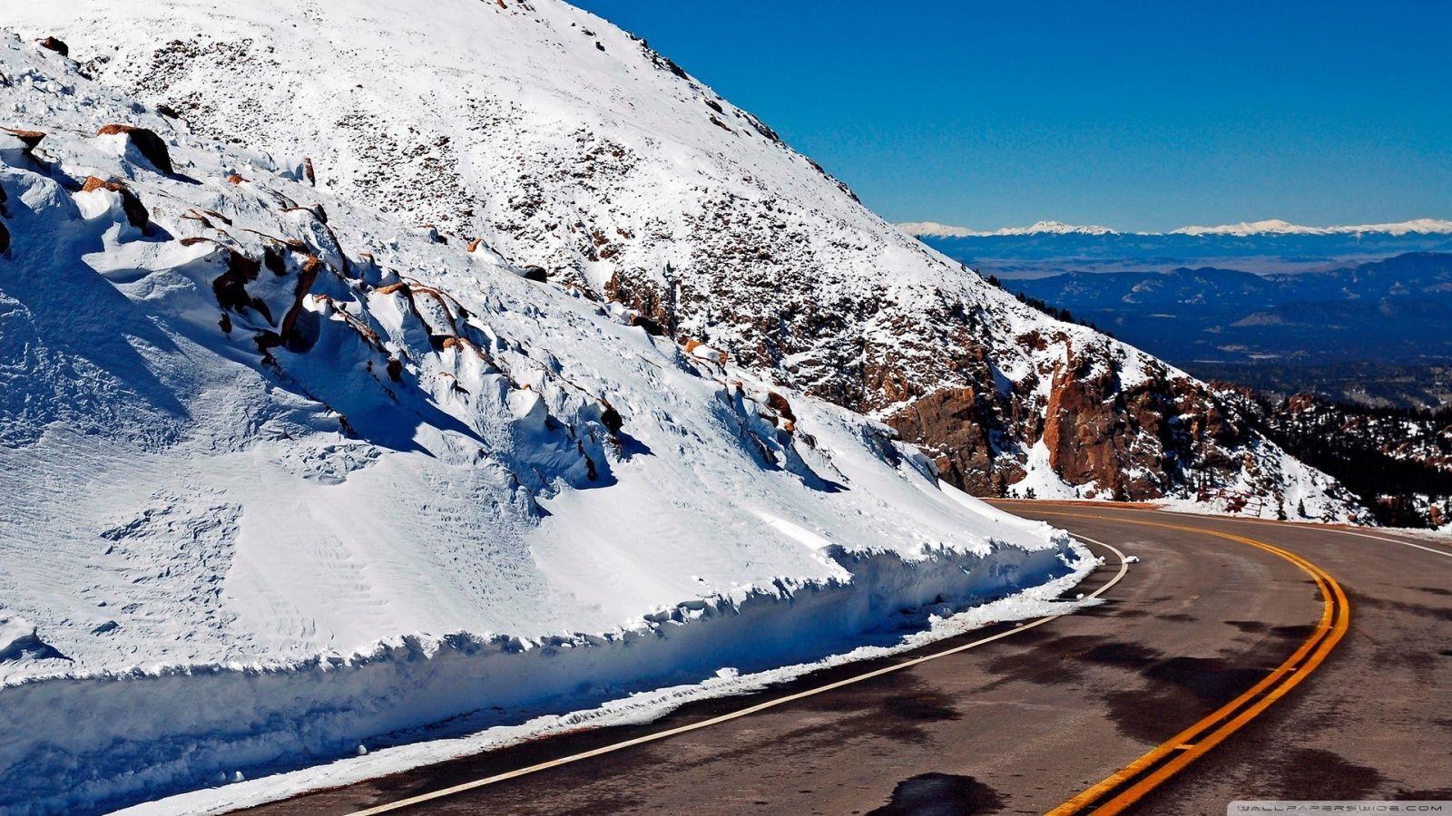 1600x900 Winter Mountain Road Ultra HD Desktop Background Wallpaper for 4K UHD TV : Widescreen & UltraWide Desktop & Laptop