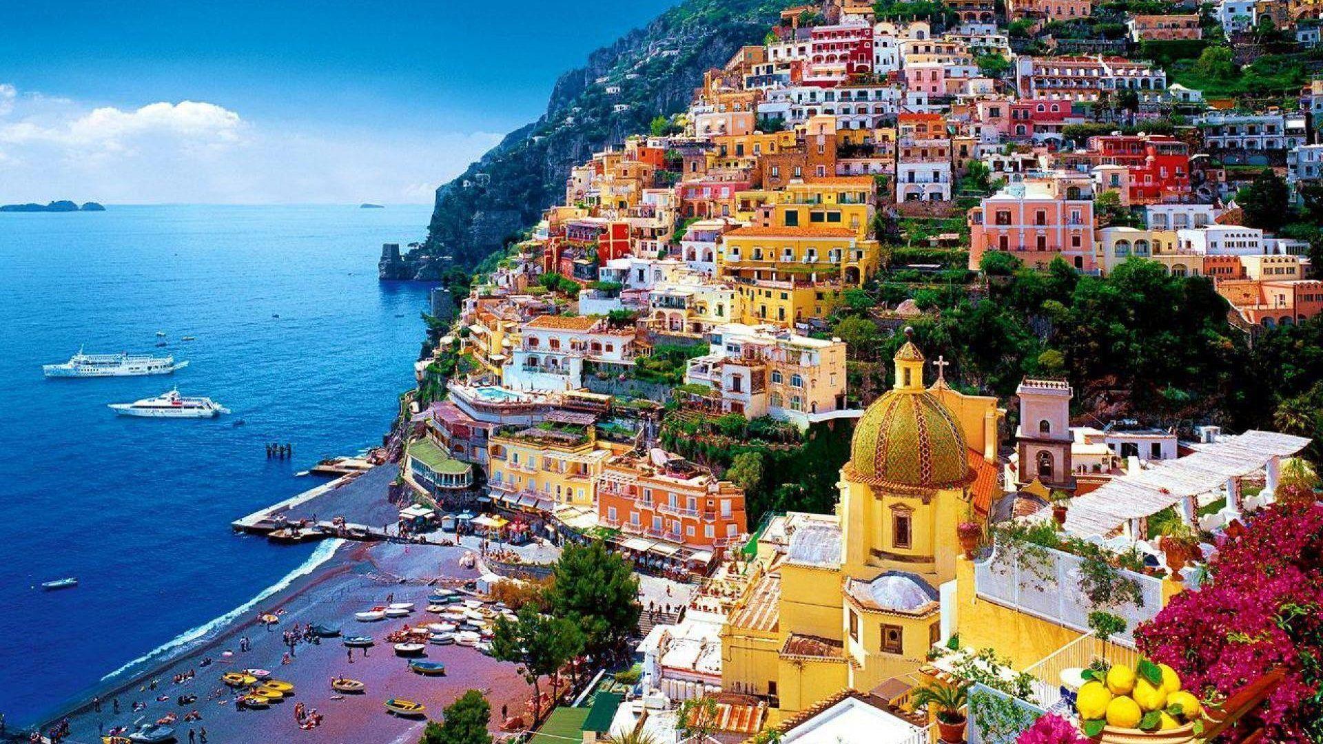 1920x1080 Group of Positano Italy Wallpaper