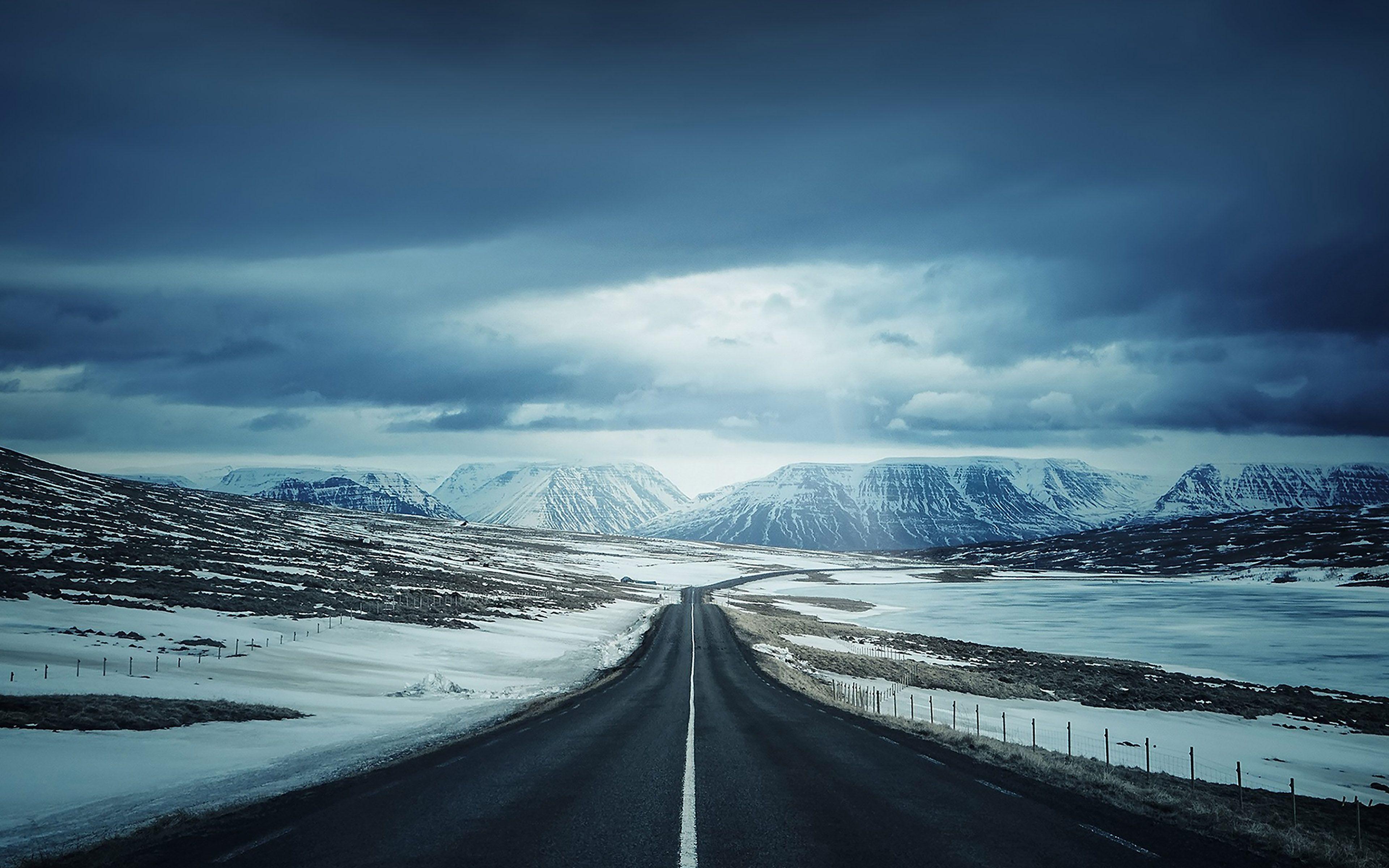 3840x2400 Road To Snow Mountain Nature Winter