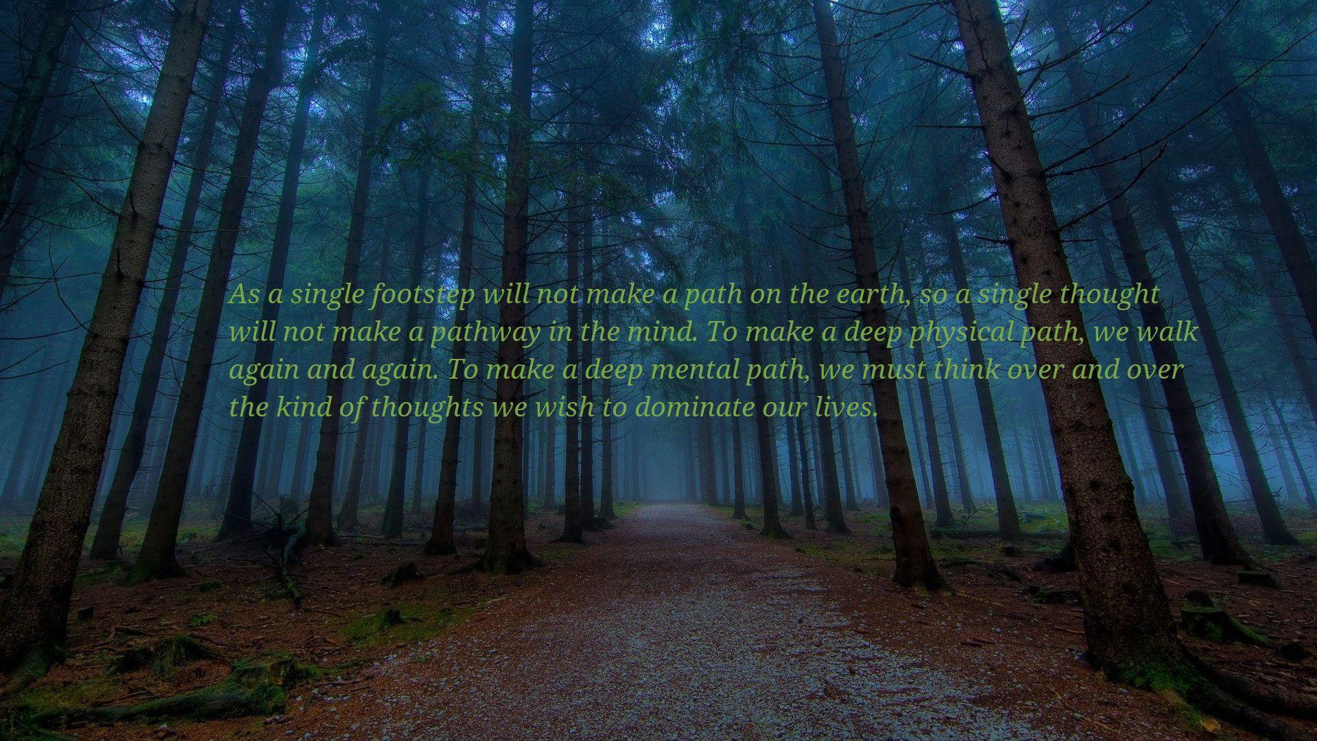1920x1080 We must think over and over the kind of thoughts we wish to dominate our lives [1920x1080]. Forest picture, Mystical forest, Forest background