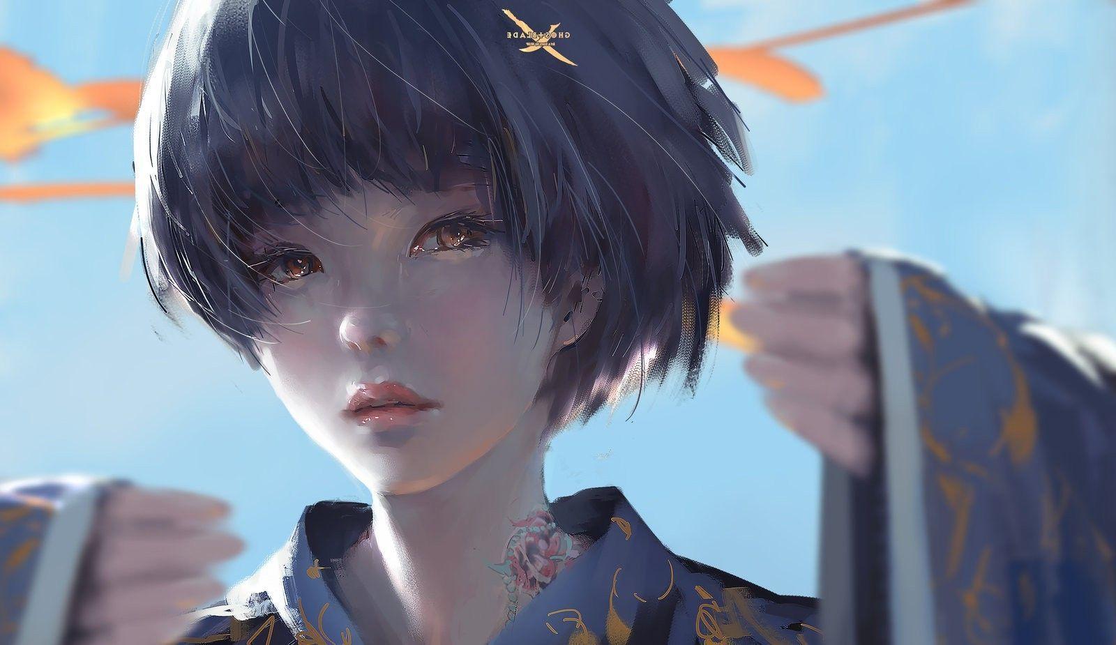 1600x925 fantasy Art, Traditional Art, Japanese Clothes, Original Characters