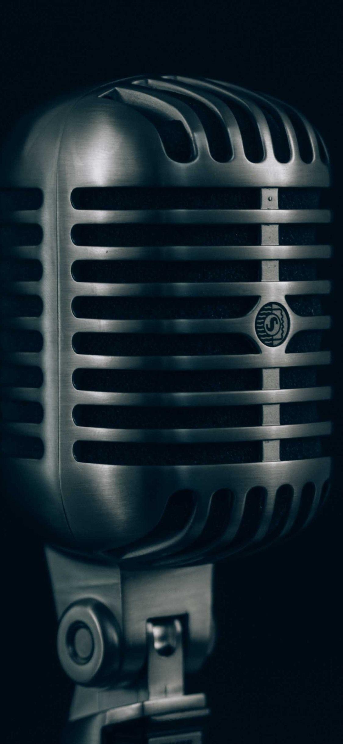 1125x2436 Wallpaper Microphone Close Up, Black Background 2880x1800 HD Picture, Image