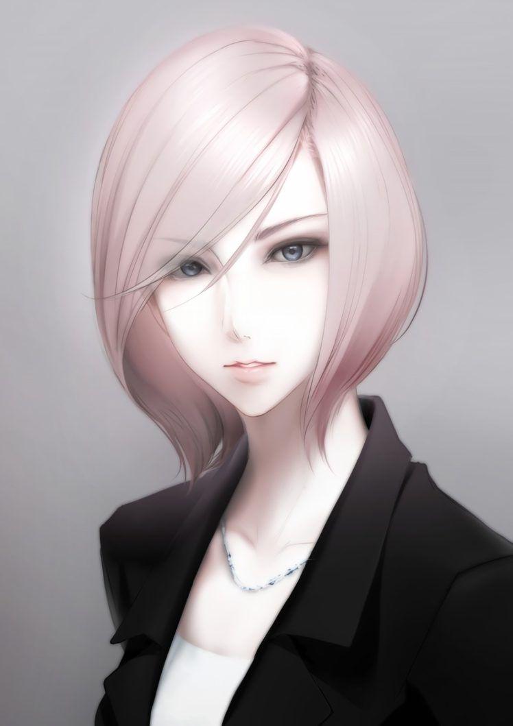 748x1059 original characters, Short hair, Gray eyes, Blonde, Anime, Anime