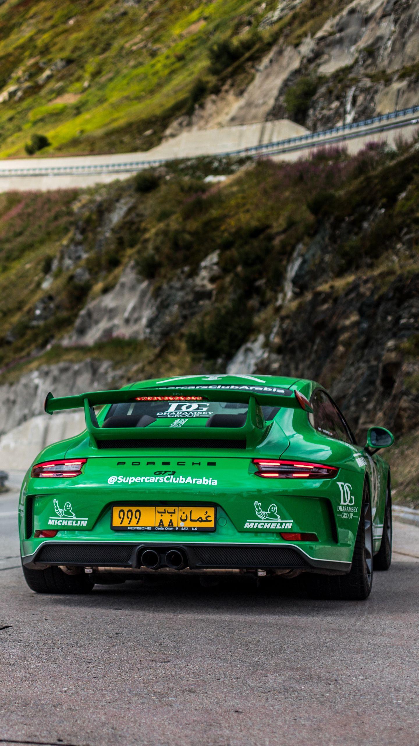1440x2560 Download wallpaper 1440x2560 porsche 911 gt porsche, sports car, race, green qhd samsung galaxy s s edge, note, lg g4 HD background