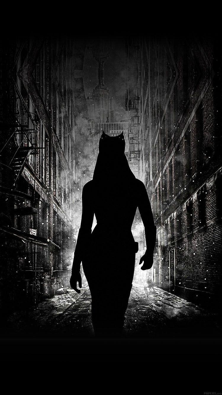 750x1334 iPhone7papers catwoman walking dark