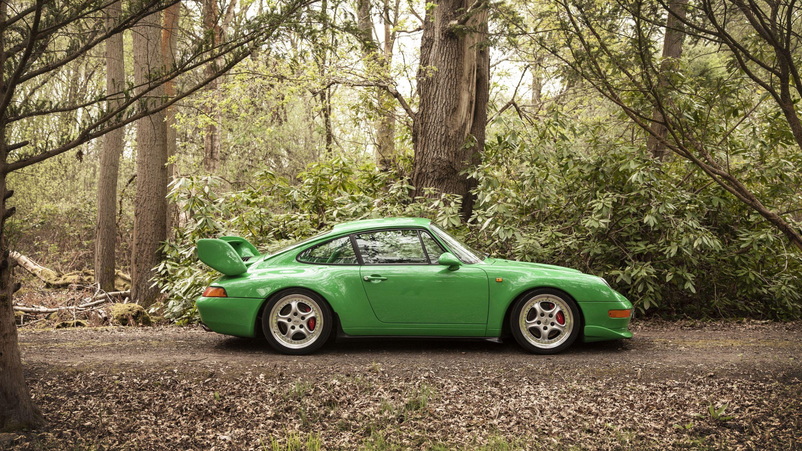 2560x1440 Car Porsche Porsche 911 Carrera RS Forest Green Cars Vehicle Trees Wallpaper:2560x1440