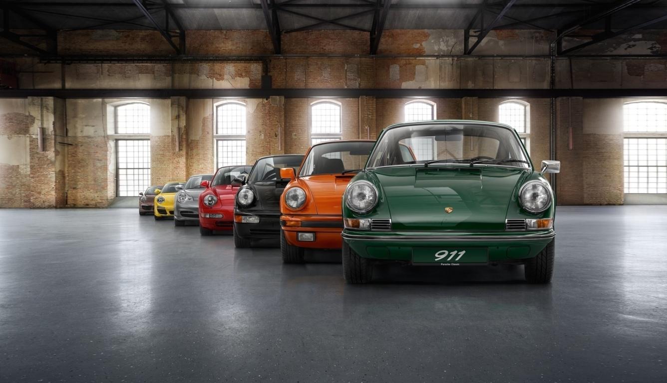 1336x768 Porsche 911 Sport Cars In Red Orange Black Green HD Laptop Wallpaper, HD Cars 4K Wallpaper, Image, Photo and Background