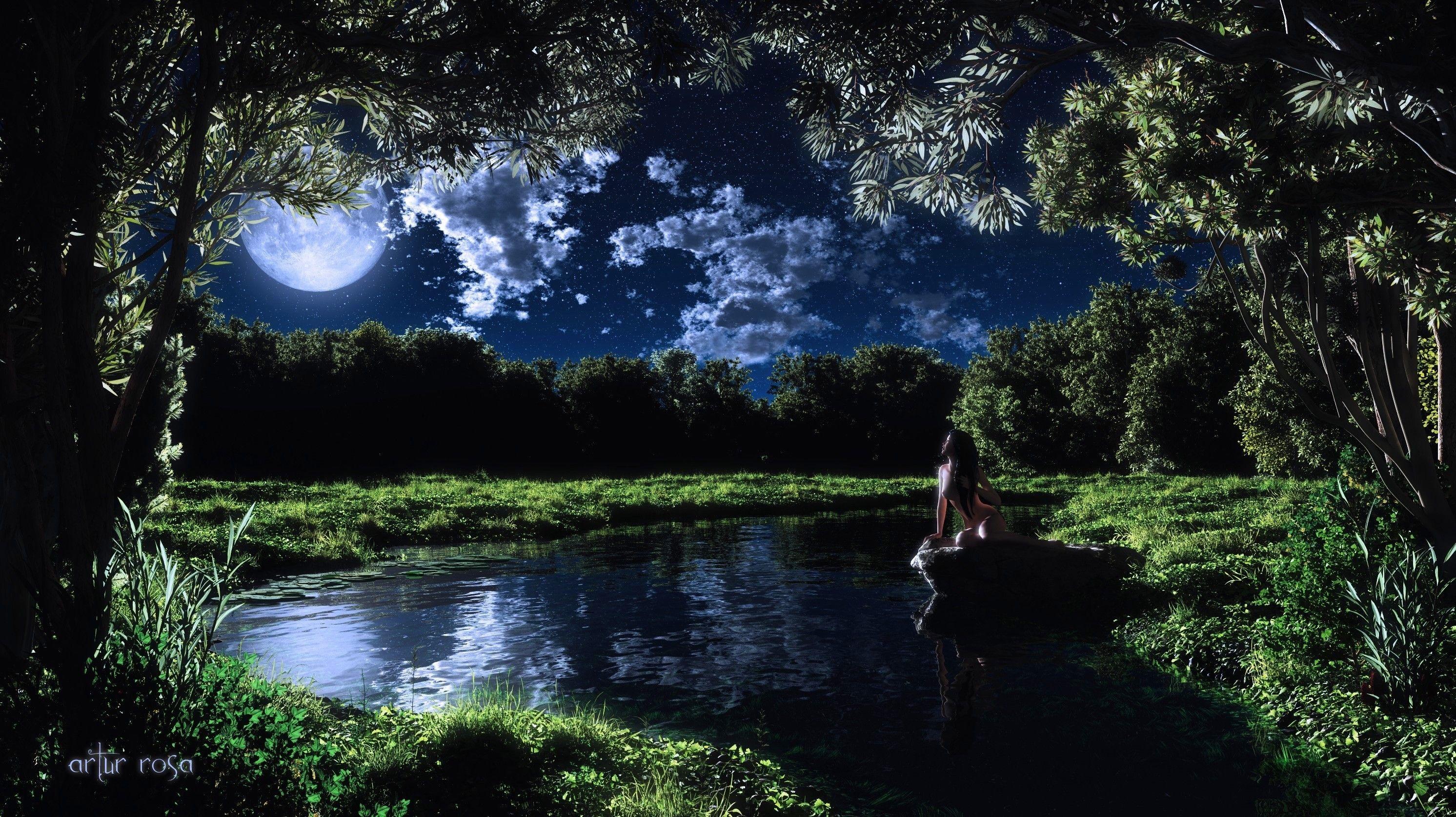 Moon River Wallpapers Top Free Moon River Backgrounds Wallpaperaccess ...