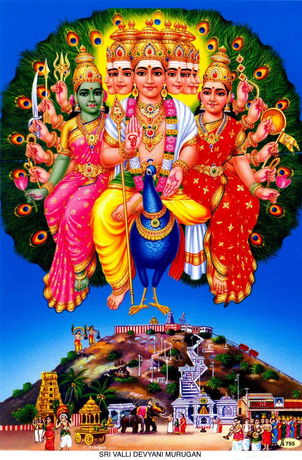 1051x1600 Murugan With Valli And Deivanai Wallpaper & Background Download