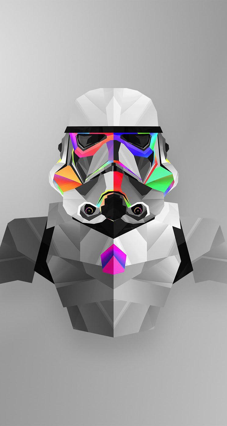 744x1392 Star Wars Stormtrooper Tác phẩm nghệ thuật Justin Maller - Hình nền iPhone