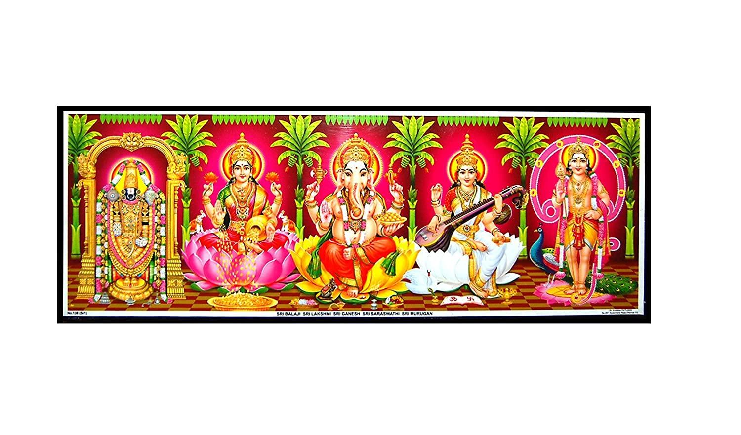1500x881 Buy Santhosh Craft Wooden Sri Balaji, Sri Lakshmi, Sri Ganesh, Sri Saraswati, Sri Murugan Gods Laminated Photo Frame for Pooja Home Online at Low Prices in India