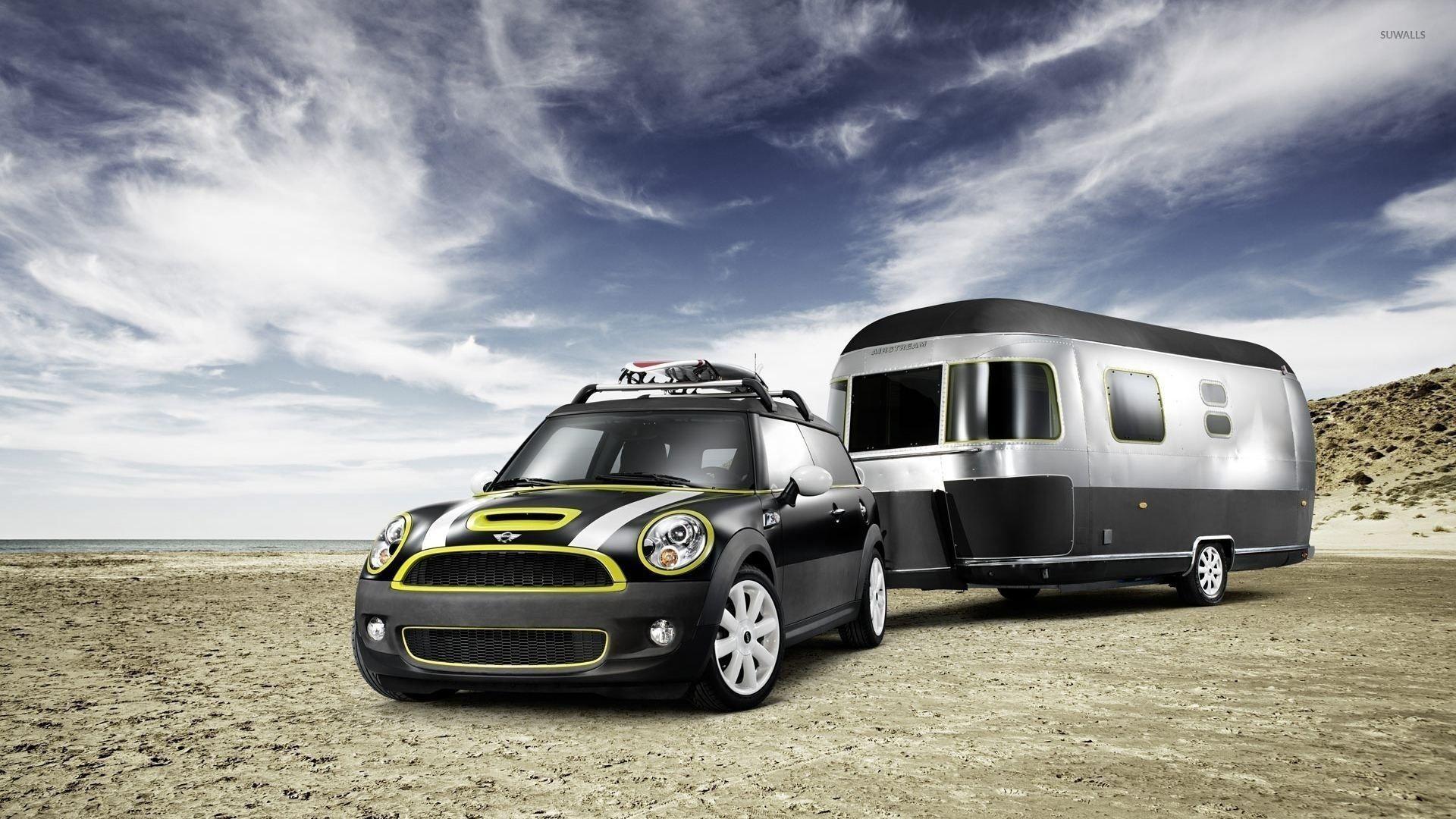 1920x1080 MINI Cooper S Clubman with a Airstream trailer wallpaper wallpaper