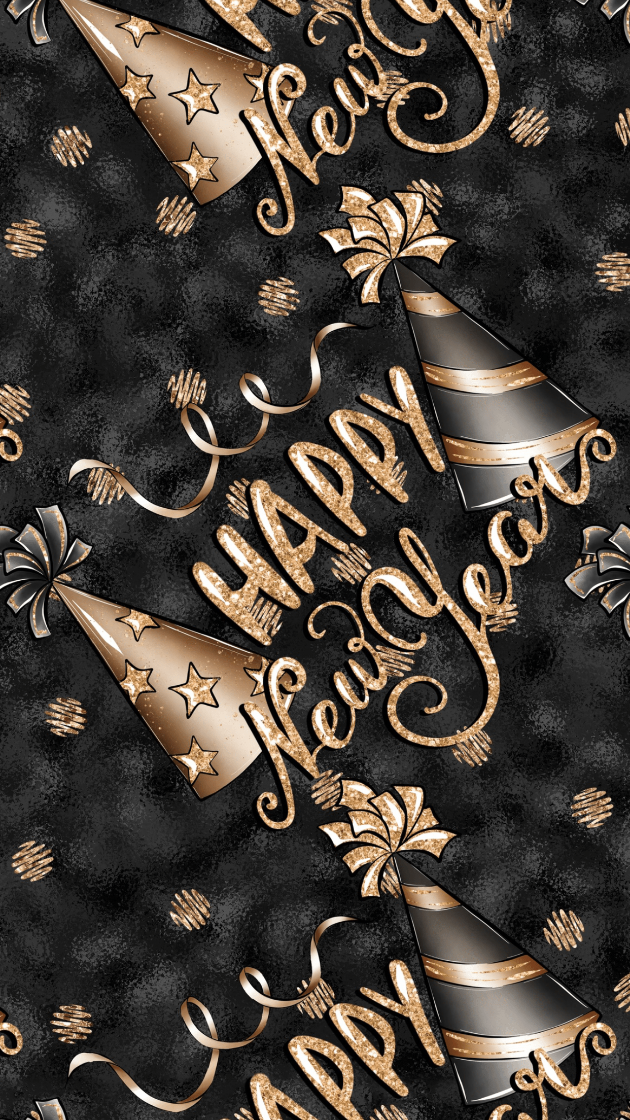 1242x2208 Golden iPhone Wallpaper For Happy New Year 2020