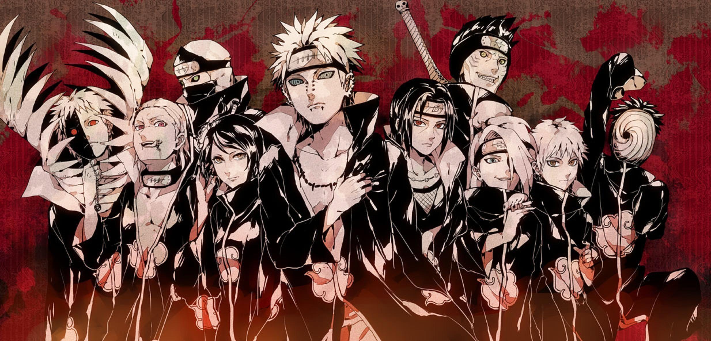 2468x1186 Akatsuki Wallpaper HD. Akatsuki, Wallpaper naruto shippuden, Naruto wallpaper