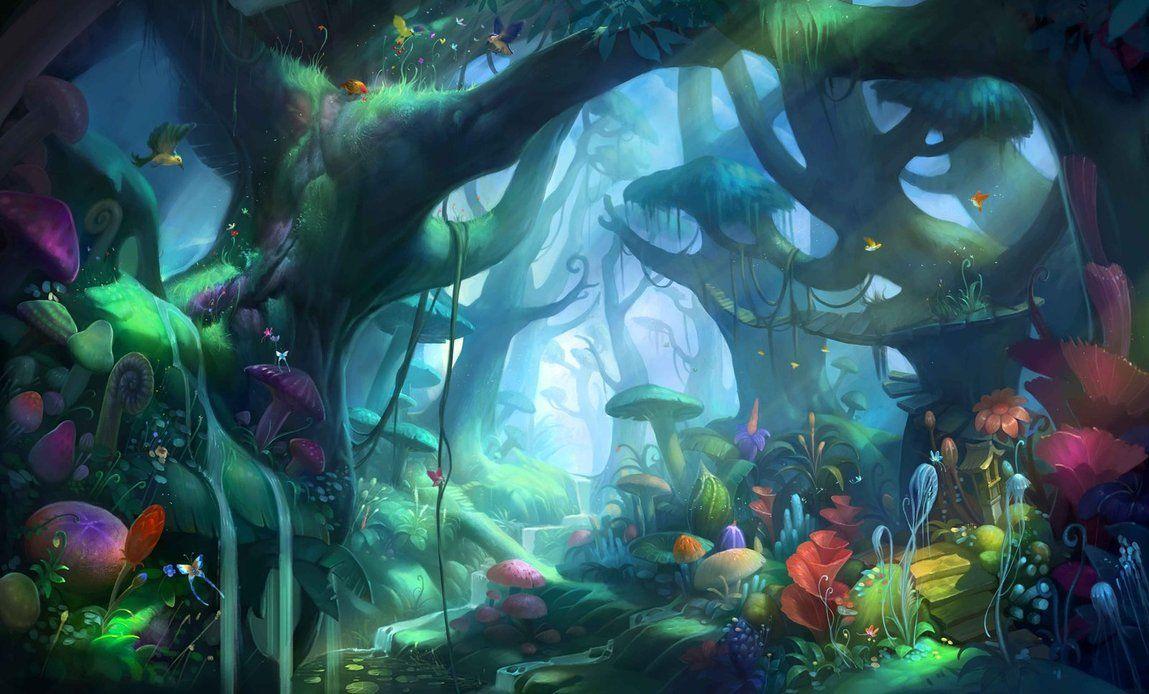 1149x694 mushroom forest. Fantasy art landscapes, Environment concept art, Anime scenery