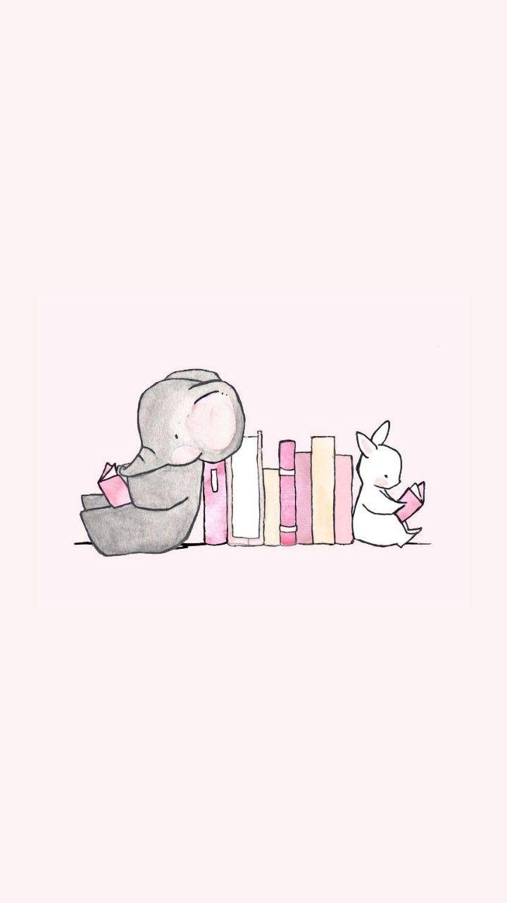 720x1280 Elephant and Bunny Cute Wallpaper iPhone. Bunny wallpaper, Elephant wallpaper, Cute wallpaper