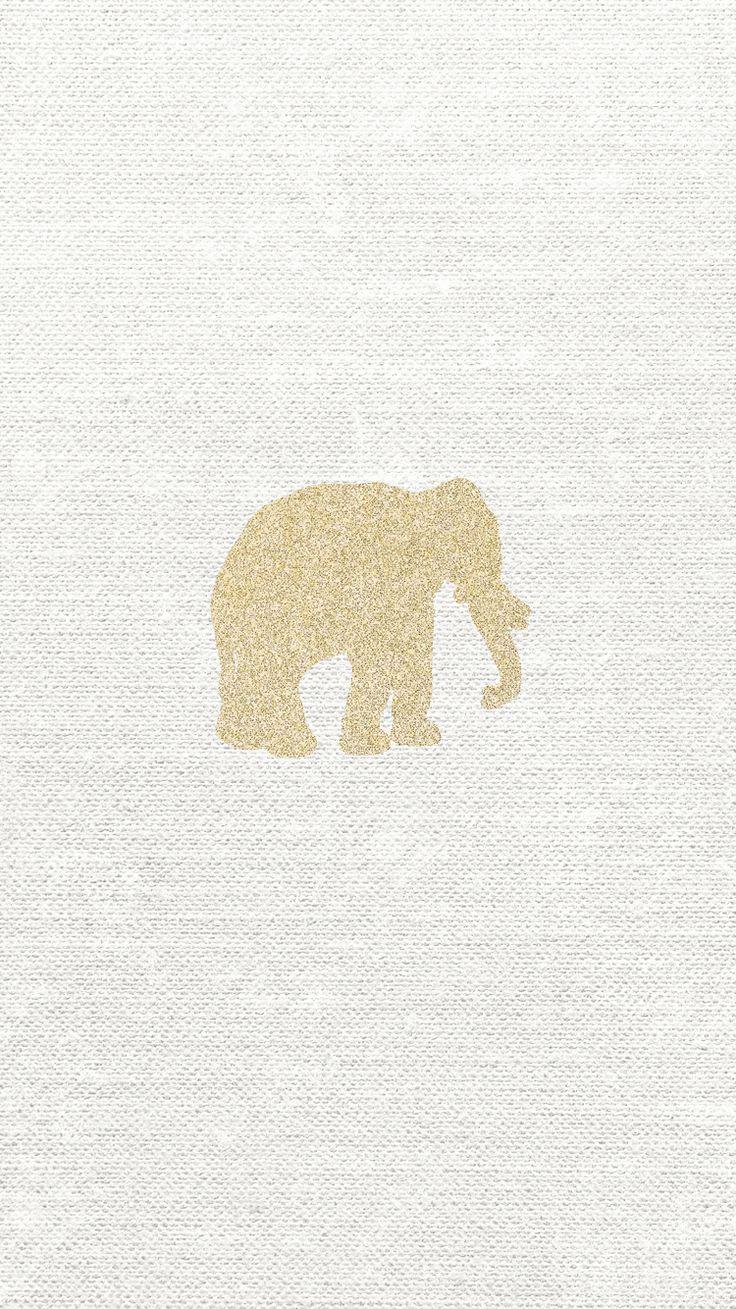736x1309 Gold White Elephant Wallpaper