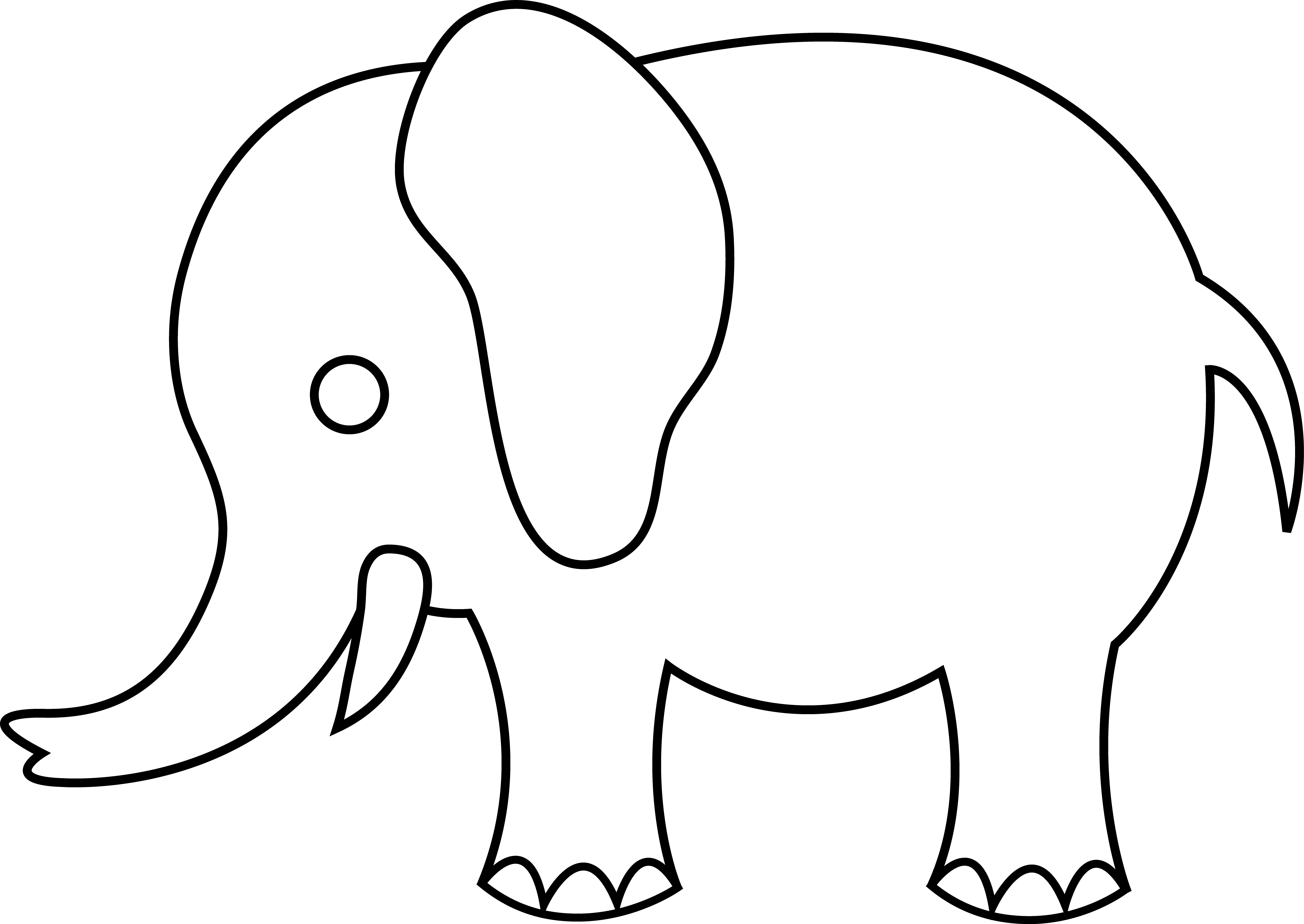 6135x4346 Free Outline Of An Elephant, Download Free Clip Art, Free Clip Art on Clipart Library