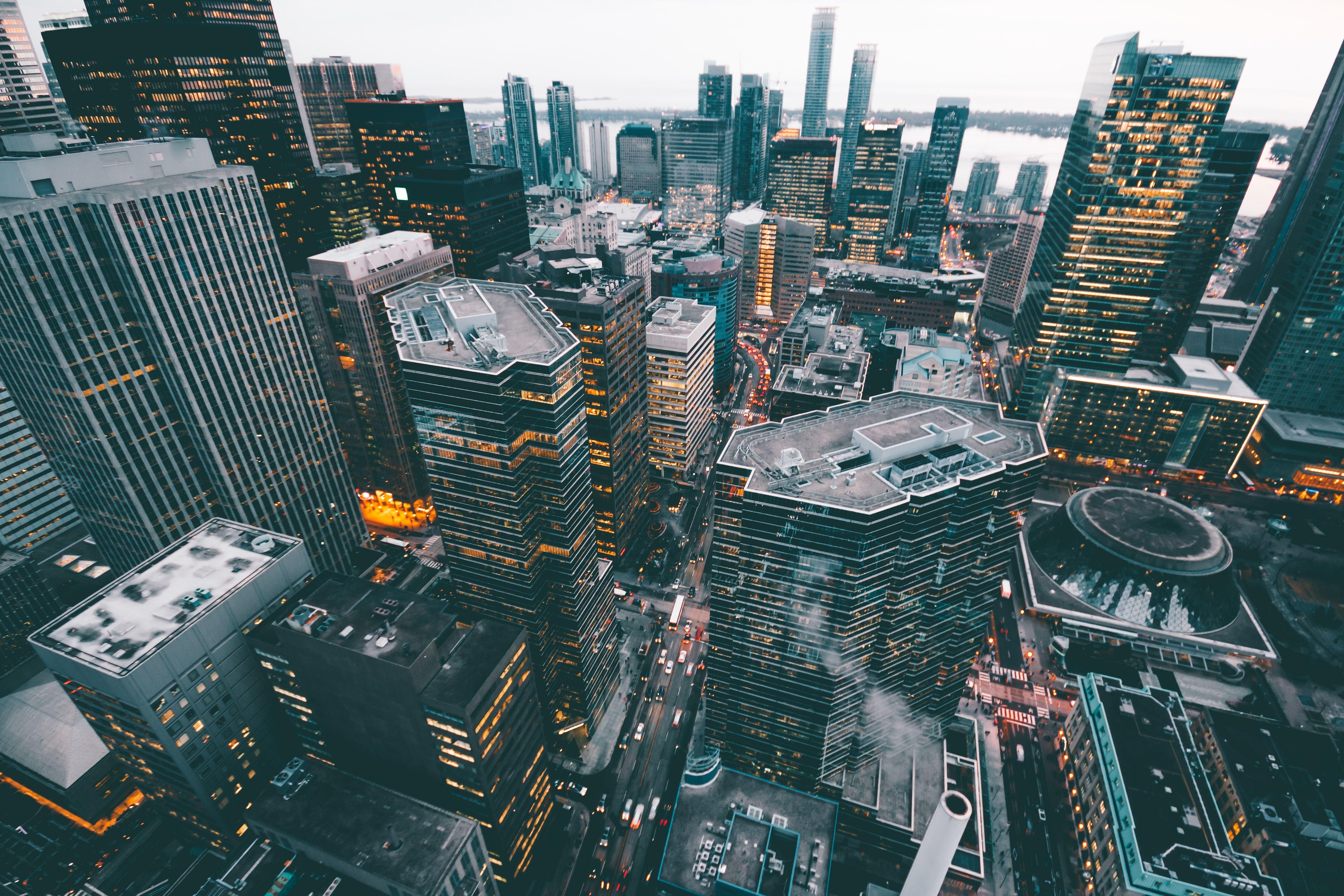 5184x3456 Aerial Photo of City Commercial Buildings · Free