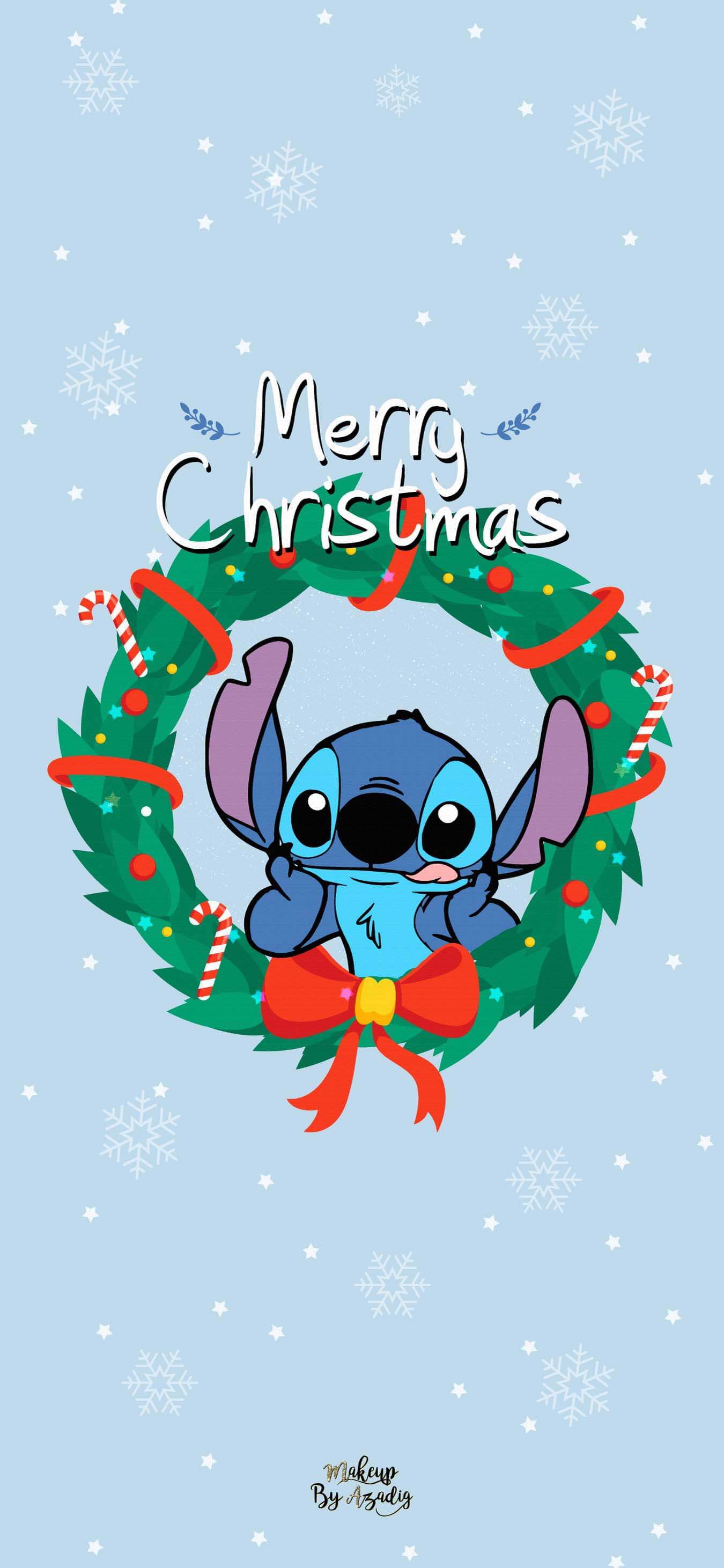 1350x2923 Fond Decran Wallpaper Stitch Noel Merry Christmas Disney Wallpaper For Christmas Wallpaper & Background Download