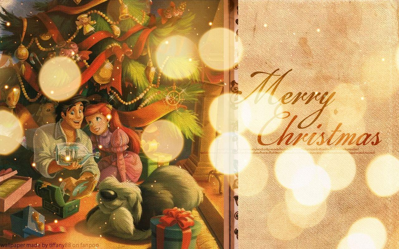 1280x800 Ariel, Christmas, And Disney Image Christmas Disney Princess Wallpaper & Background Download