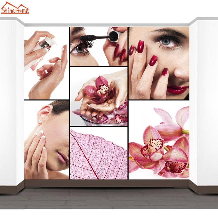 900x900 ShineHome Fashion SPA Nail Salon Beauty Cosmetic 3D Wallpaper Photo Walls Murals For 3 D Background Roll Wall Paper Leather Bag