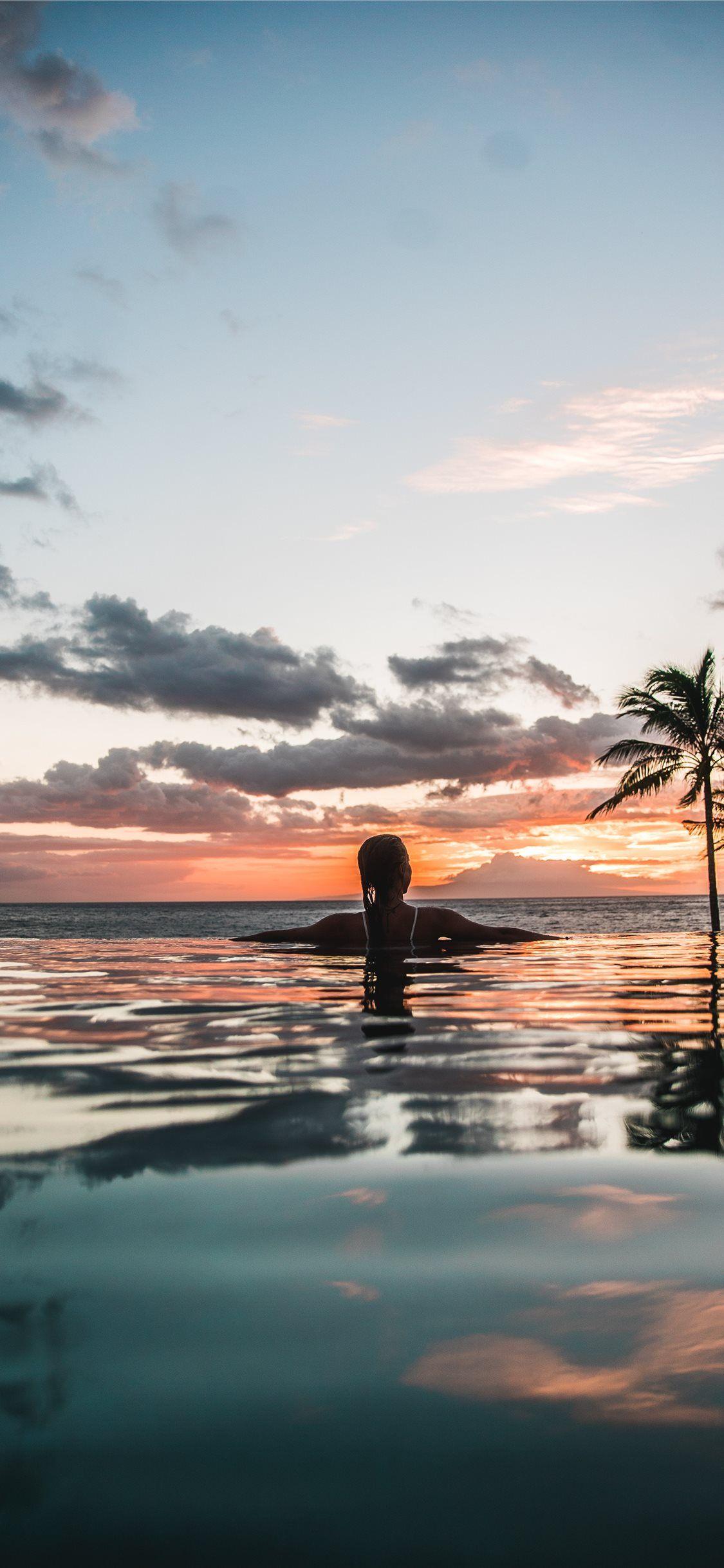 1125x2436 Poolside Summer iPhone X Wallpaper Free Download