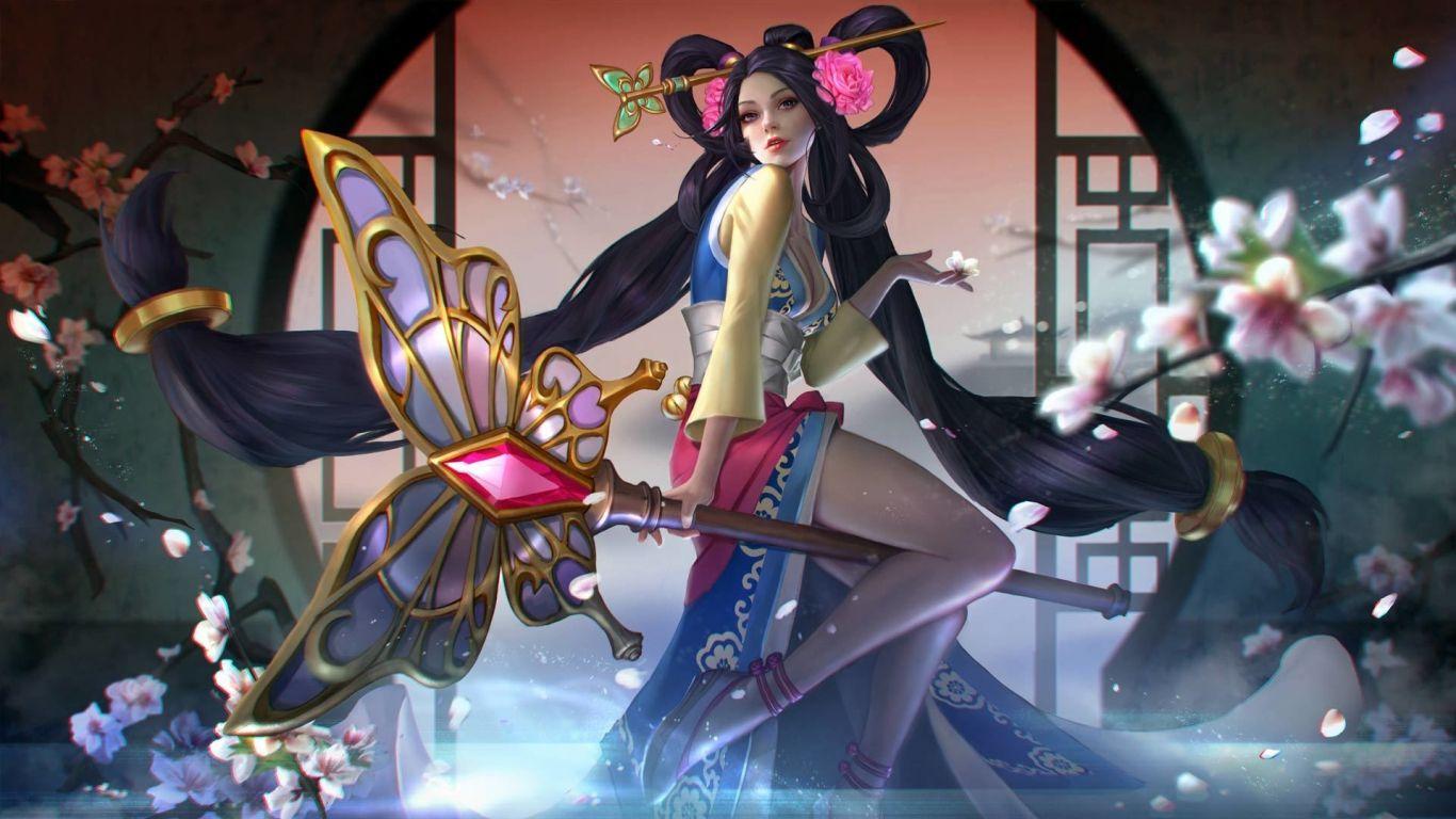 1366x768 Desktop Wallpaper Celeste, Vainglory, Video Game, Long Hair, HD Image, Picture, Background, 6c8c4b