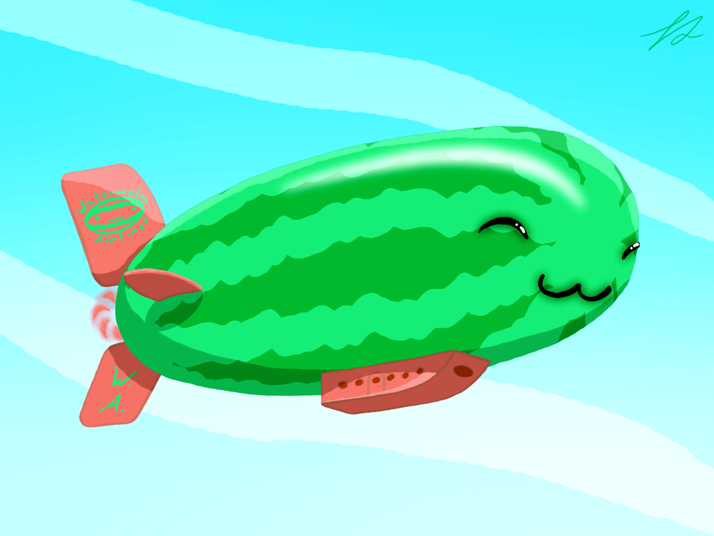 1024x768 The Watermelon Blimp