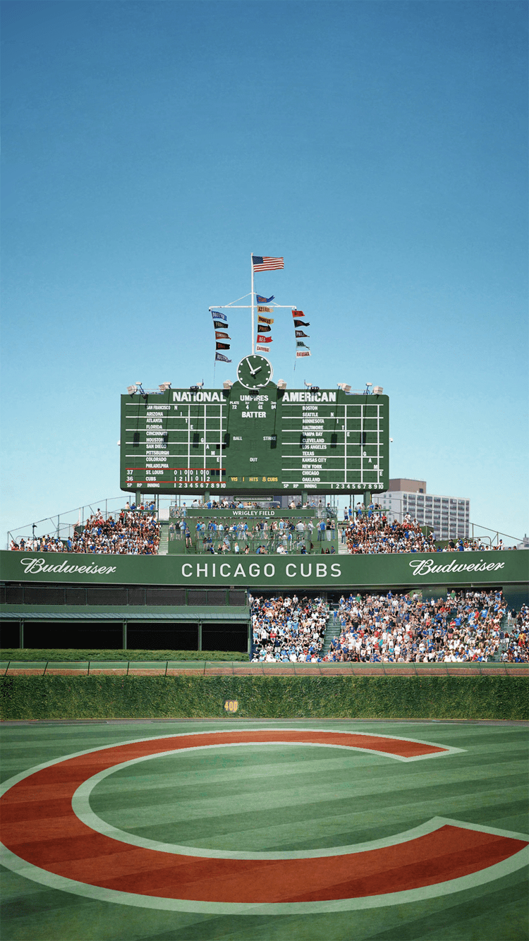 750x1334 Wrigley Field Sign Phone Wallpaper