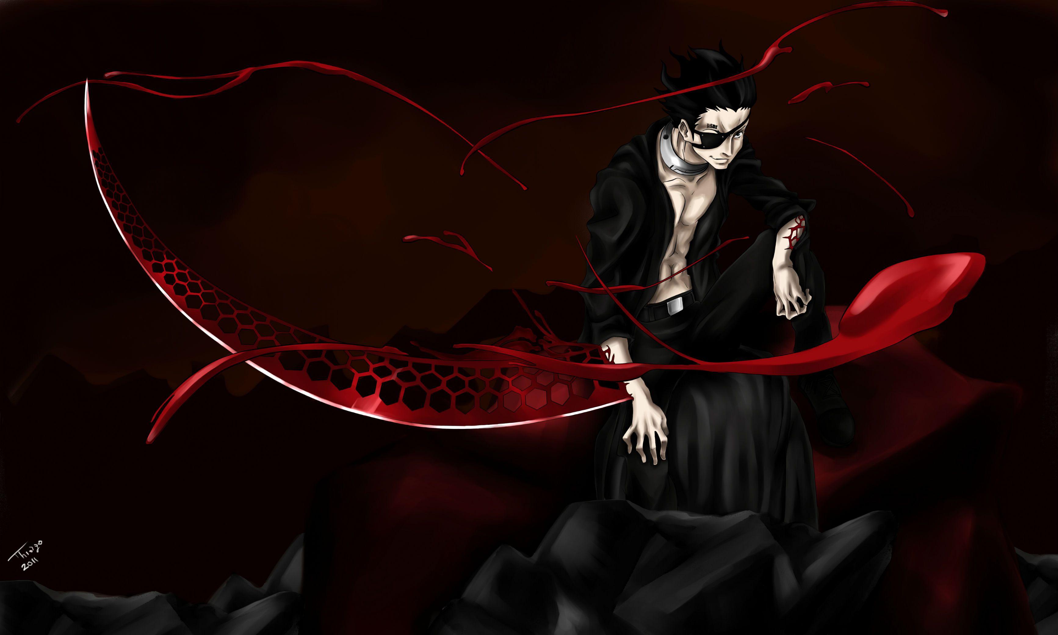 3467x2080 Deadman Wonderland Red Blade Desktop Background HD 3467x2080