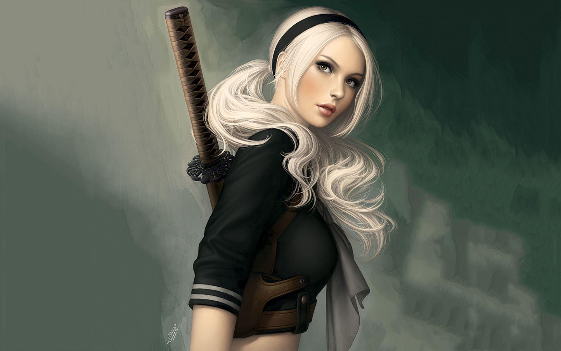 1920x1200 Blonde Girl Wallpaper