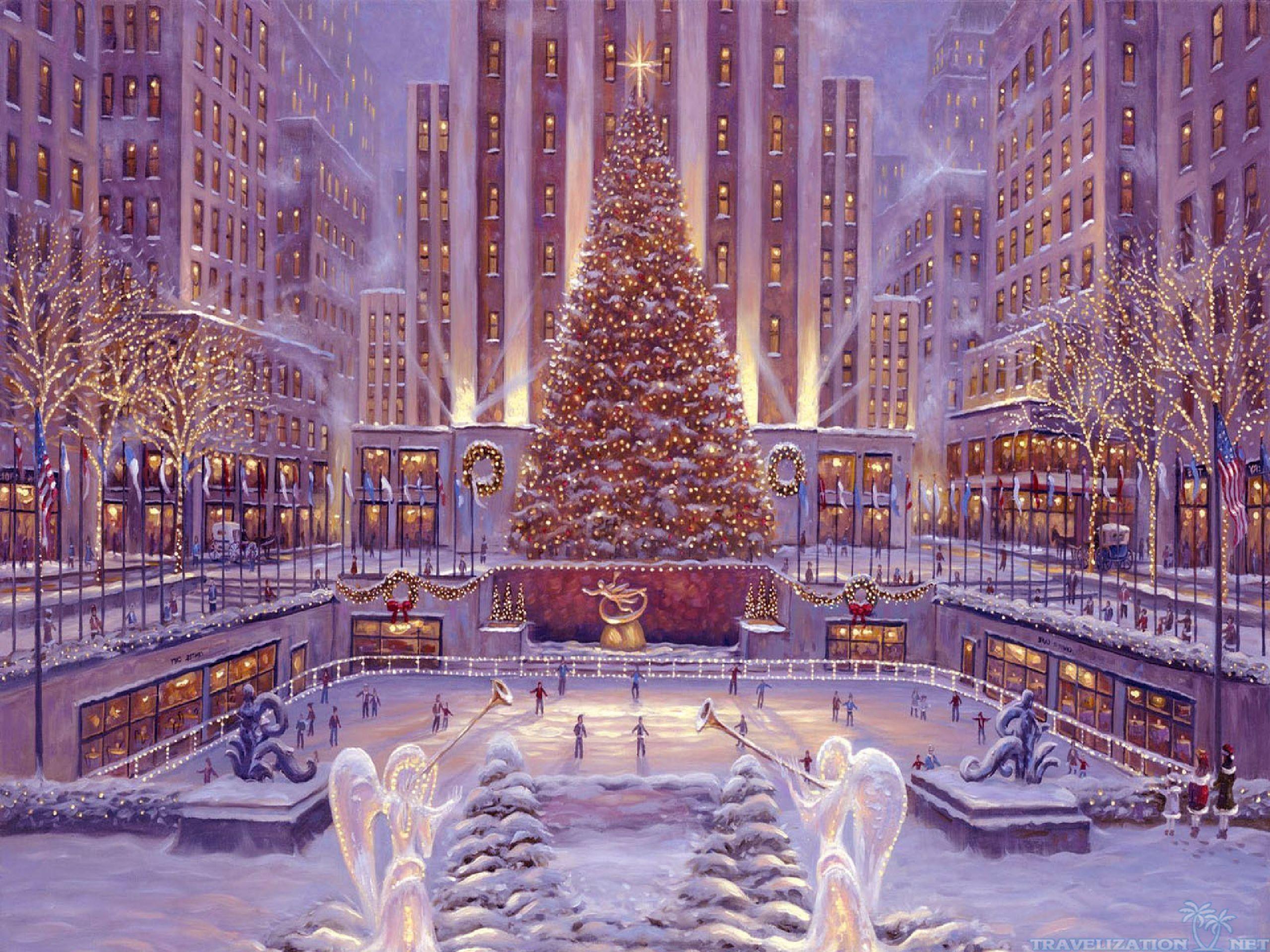 2560x1920 Christmas Wallpaper Winter Scenery