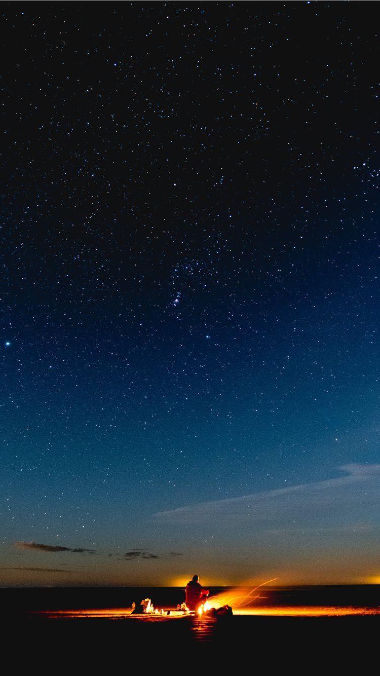 1080x1920 Campfire on the Beach iPhone 8 Wallpaper Free Download