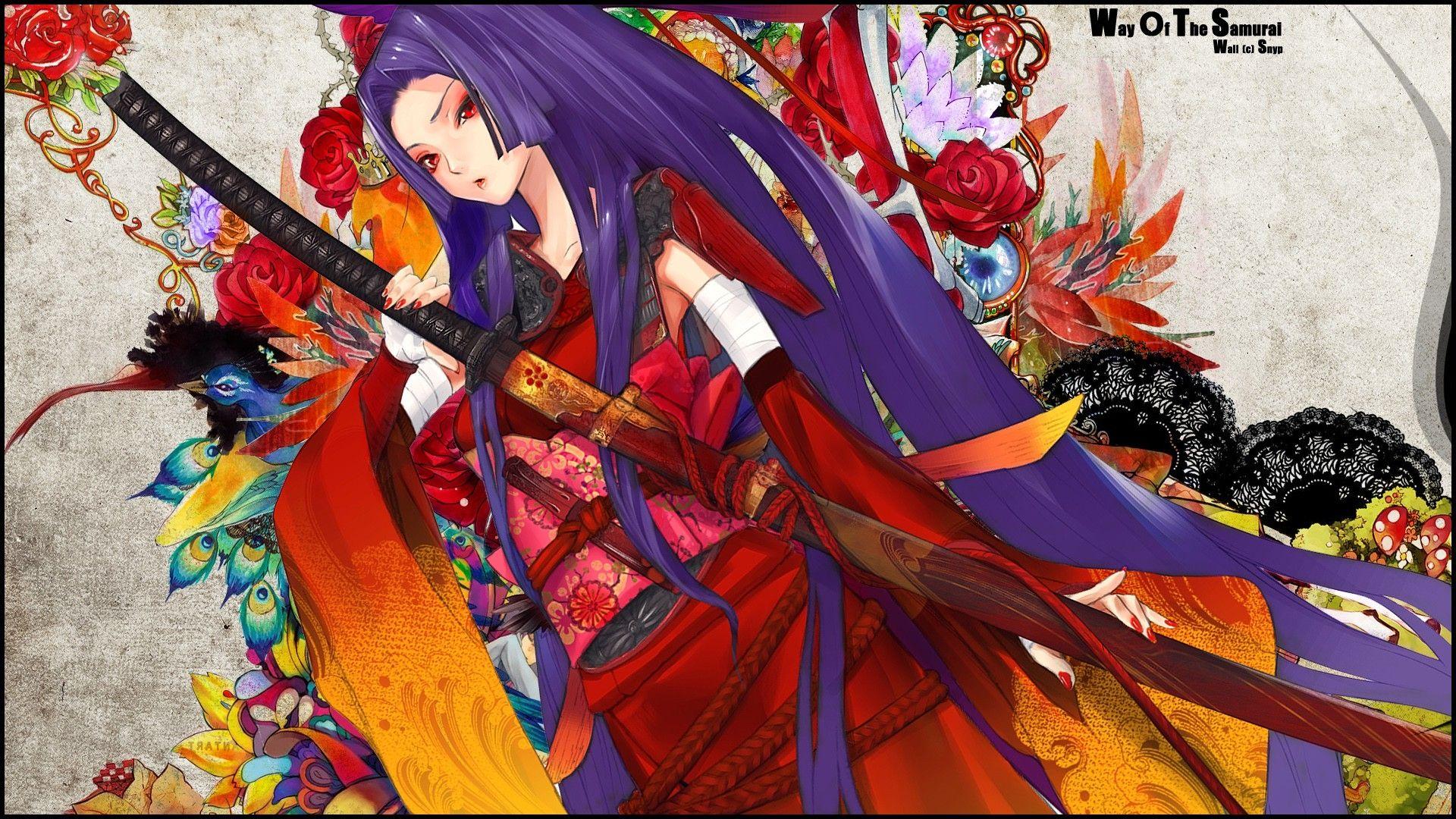 1920x1080 New Anime Samurai Girl Wallpaper