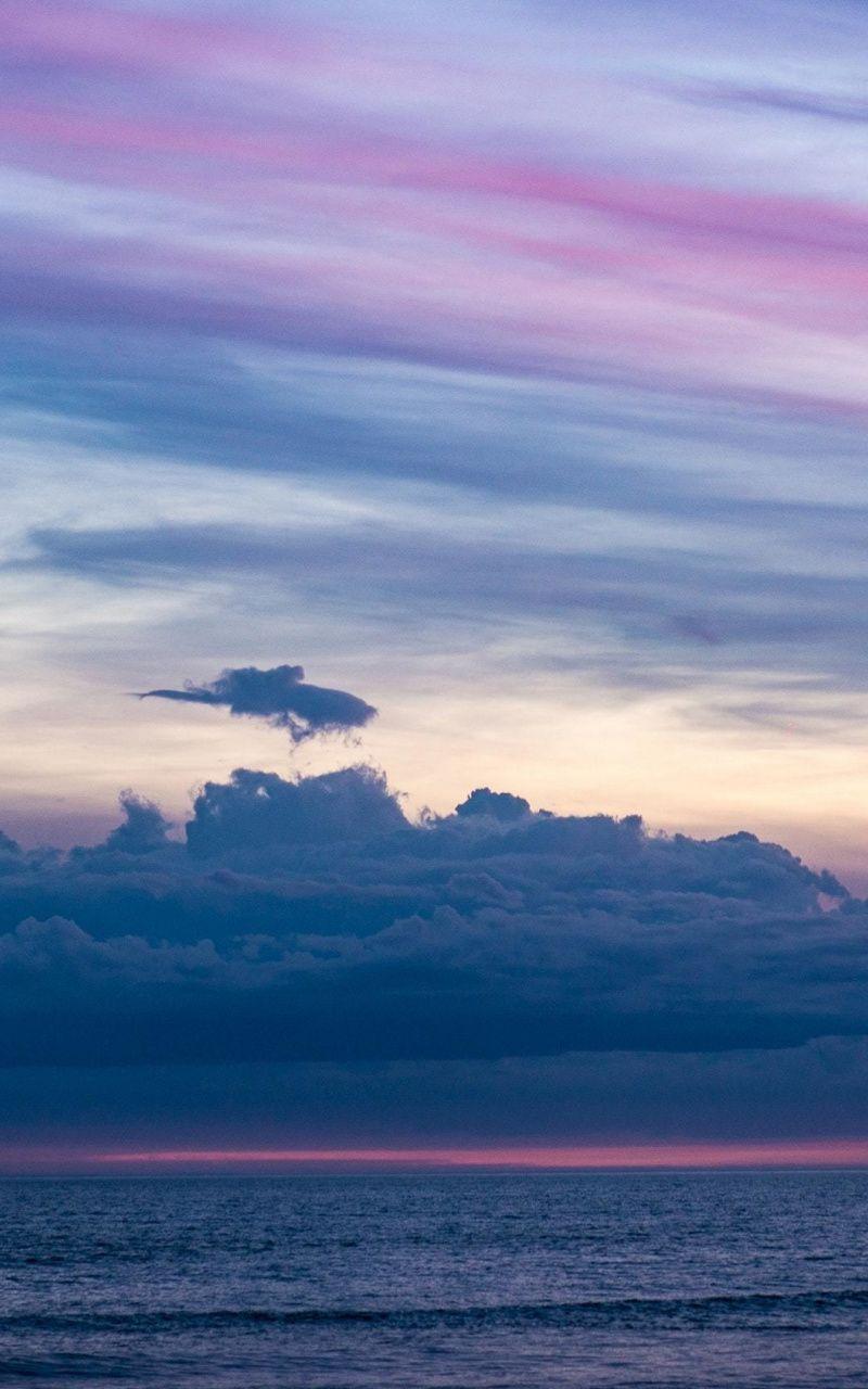 800x1280 Calm and beautiful, sunset, sea, clouds, 800x1280 wallpaper. Landscape wallpaper, Wallpaper, Ocean sky
