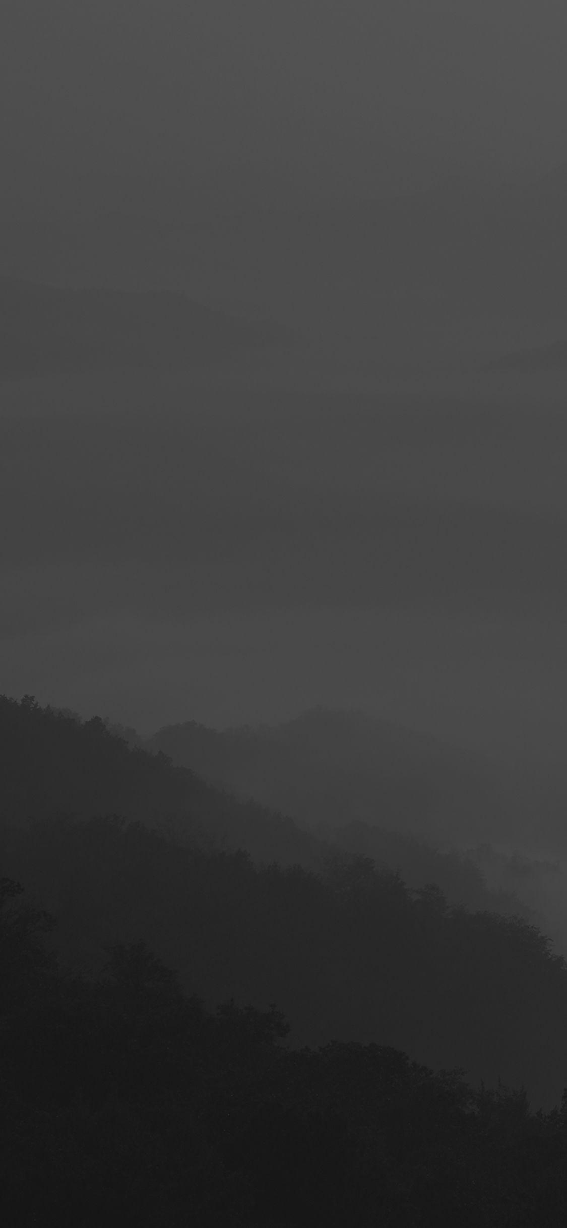 1125x2436 Mountain Fog Dark Nature