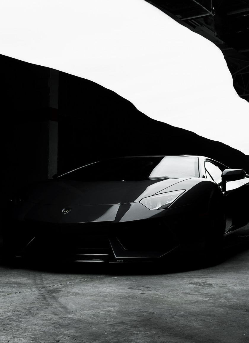 840x1160 Download Dark, black, Lamborghini Aventador wallpaper, 840x iPhone iPhone 4S, iPod touch