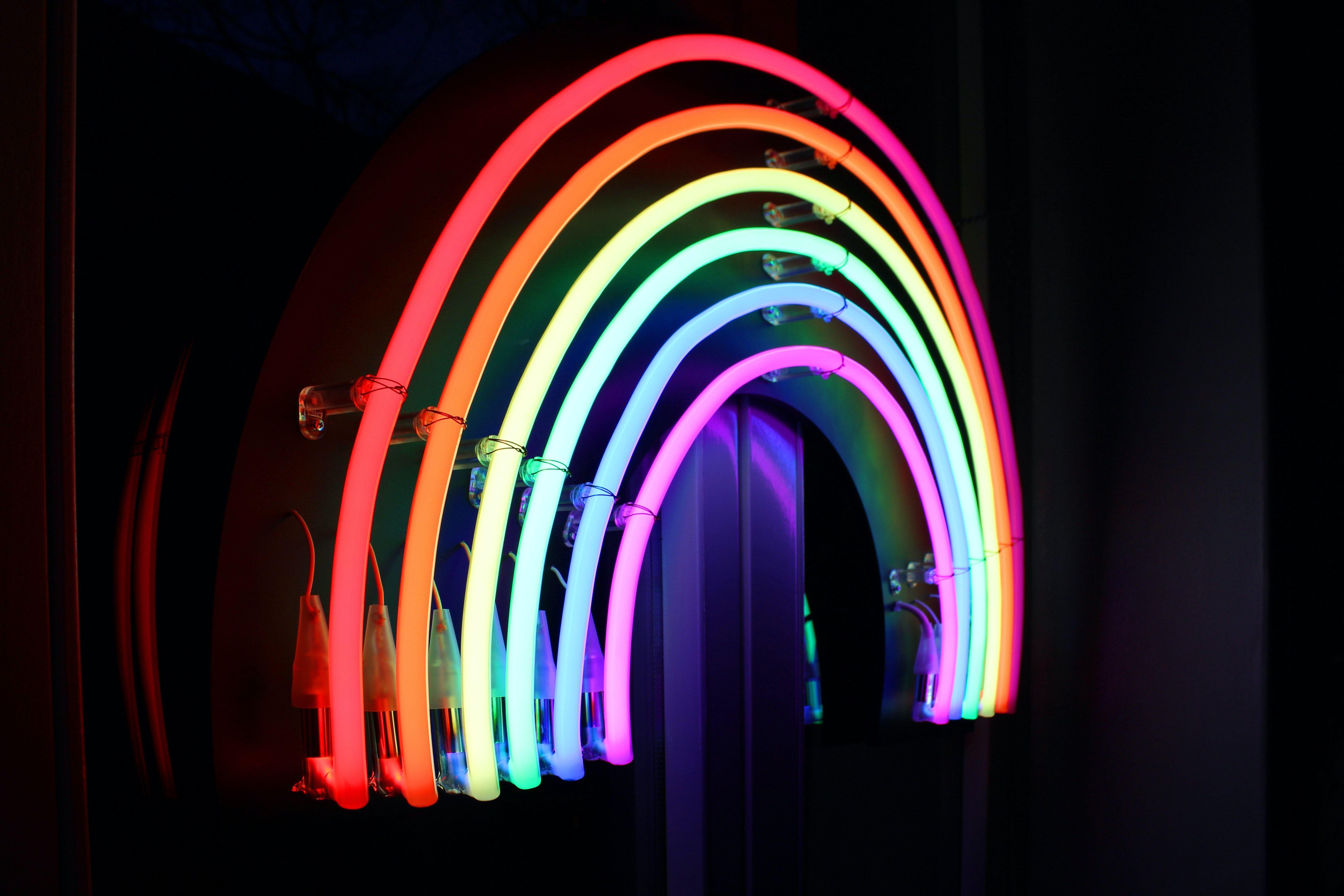5184x3456 Cool Neon Wallpaper Reminiscent of the 80s